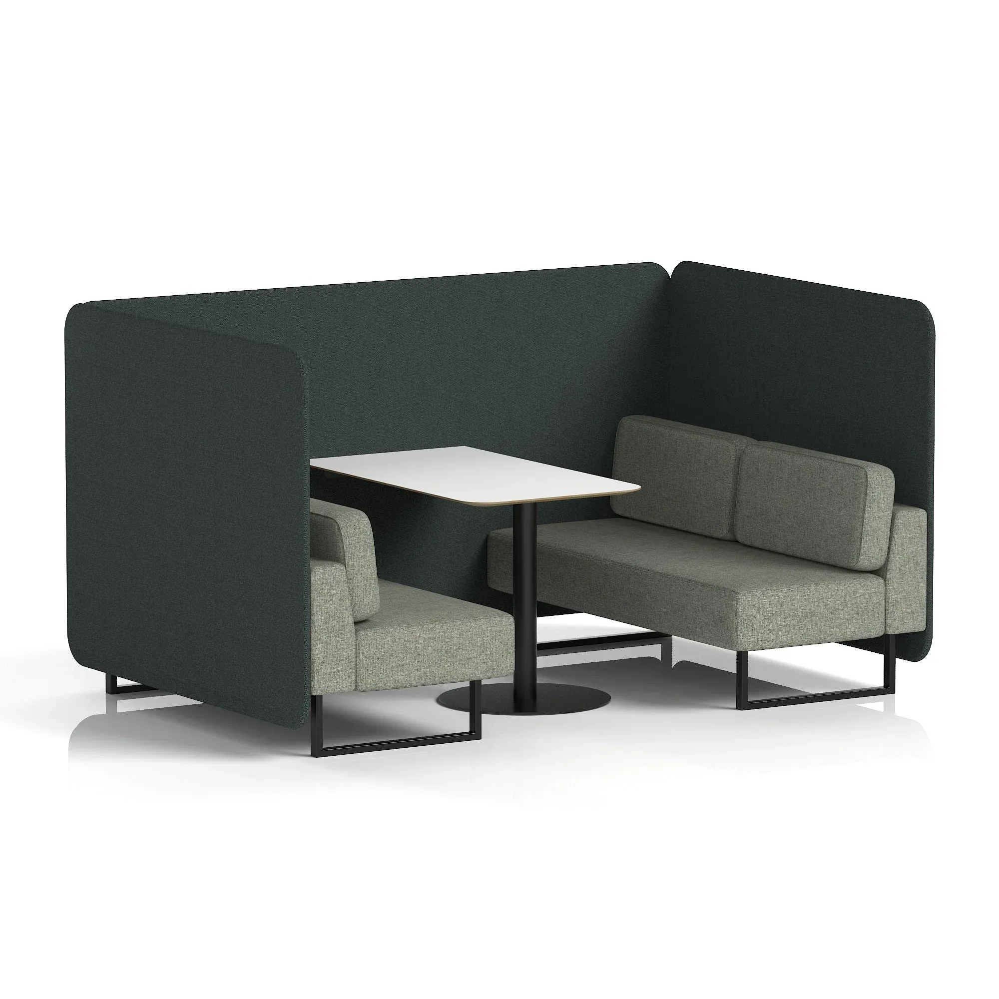 EE - Brixworth Bench Booth With White Table In Two Tone
