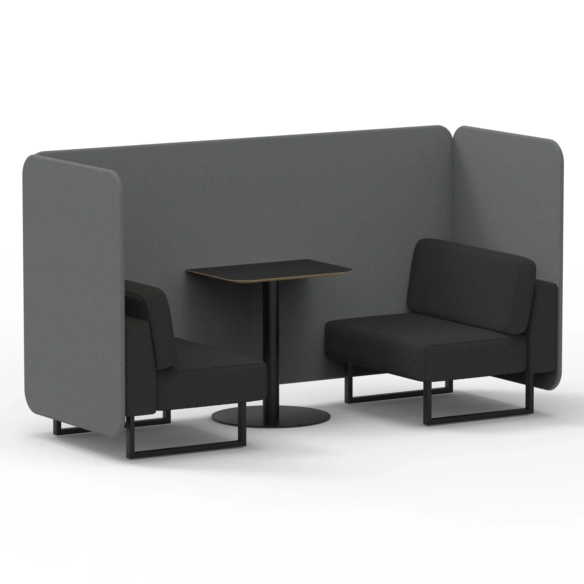 Brixworth Bench Booth With Black Table In Two Tone