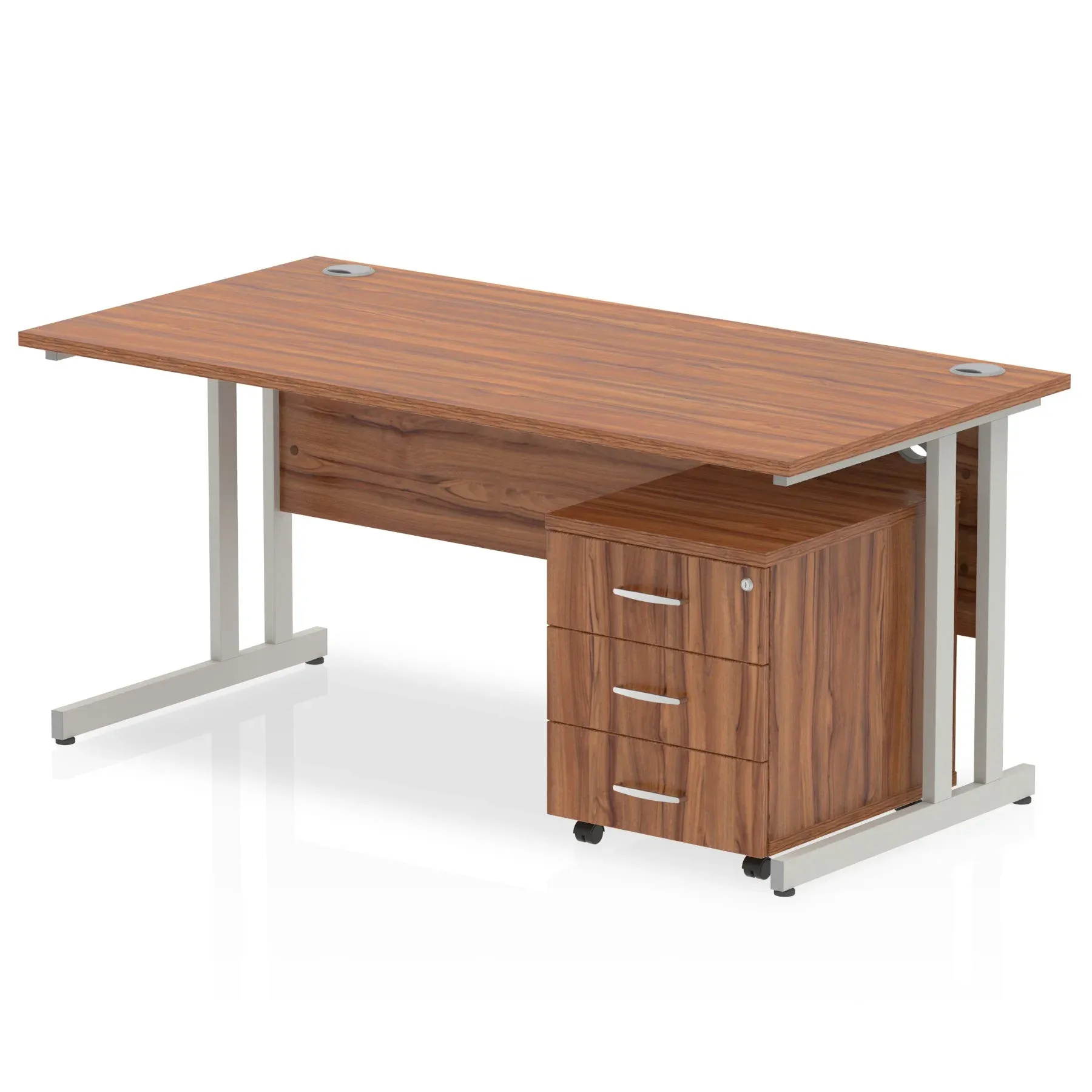 EE - Impulse 1600mm Cantilever Straight Desk With Mobile Pedestal