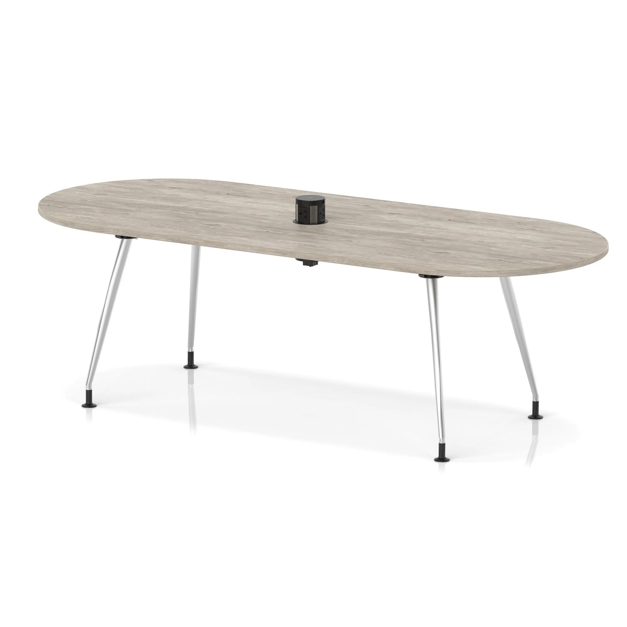 Impulse Volta Boardroom Table With Pop-up Power Module With Silver Leg Frame