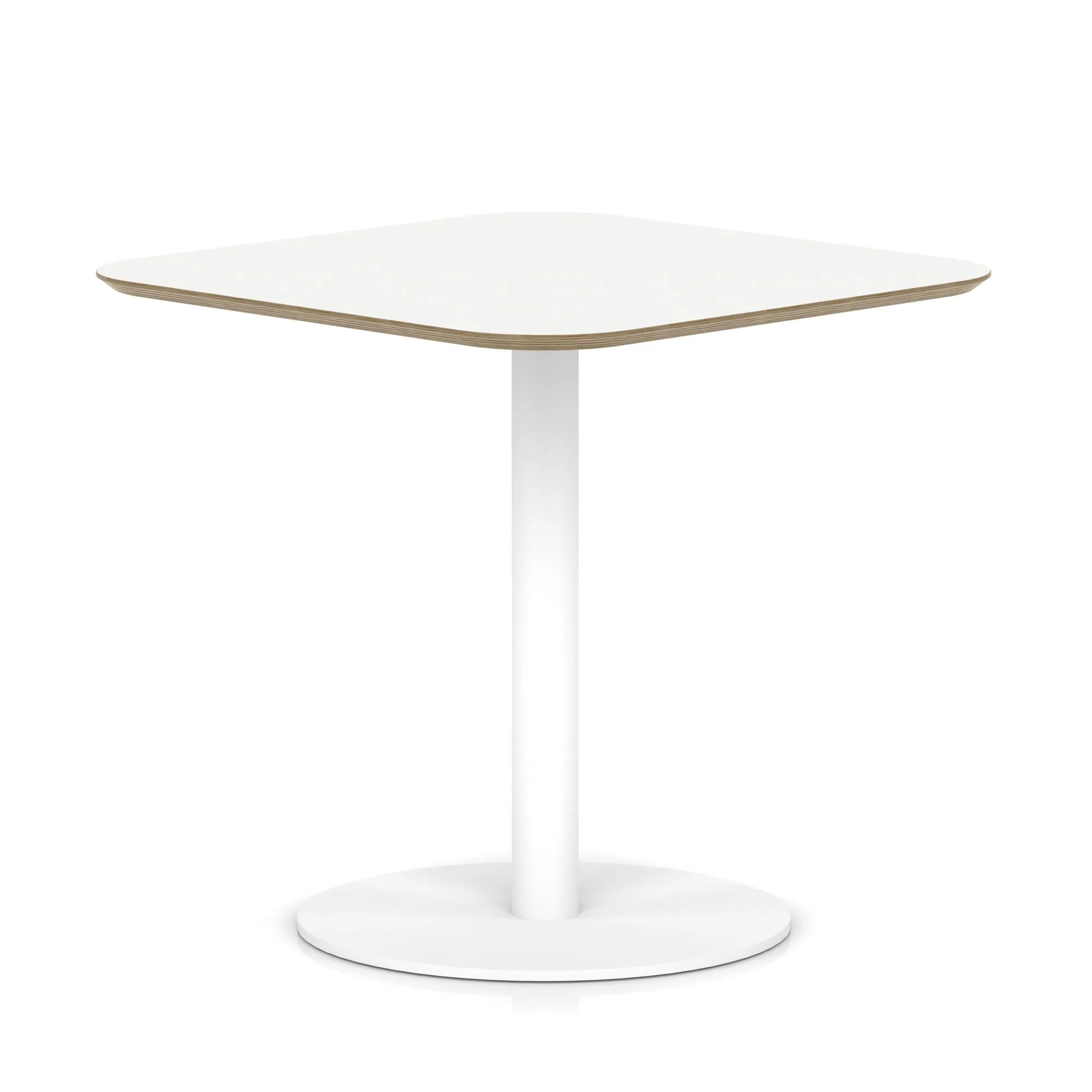 Brixworth Square Coffee Table With Disc Base - White Leg
