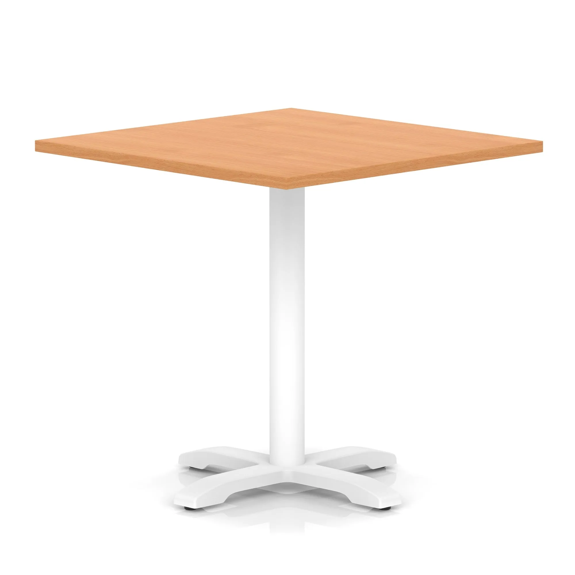 Italia Square Poseur Table With Cross Base White Leg