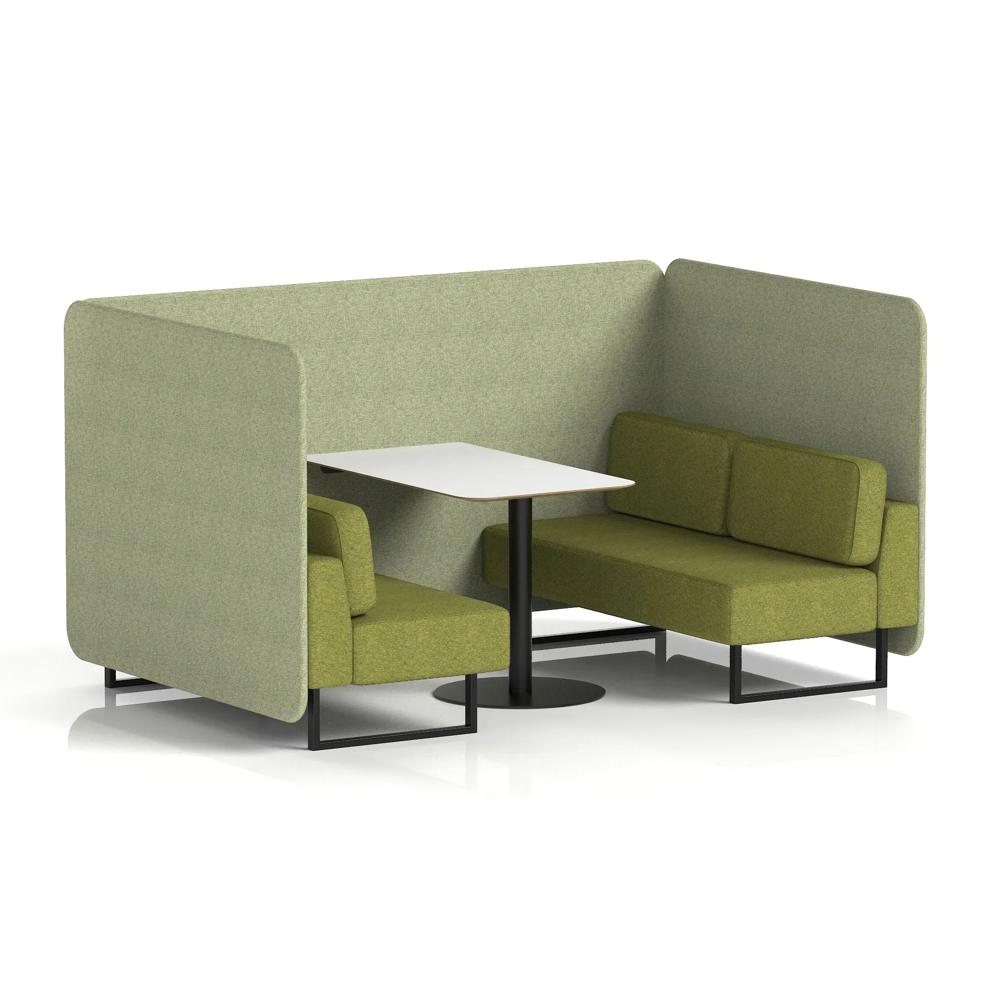 EE - Brixworth Bench Booth With White Table In Two Tone