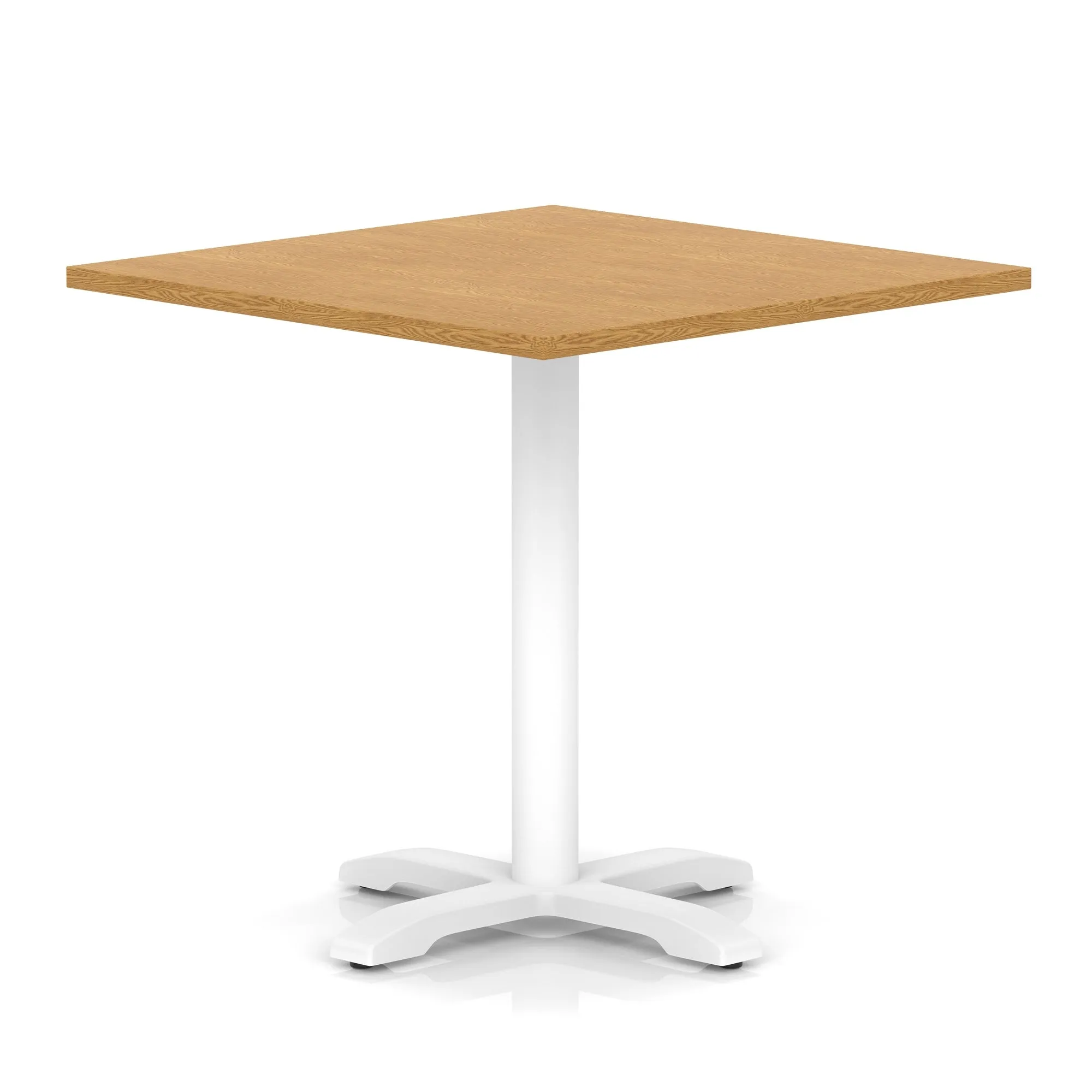Italia Square Poseur Table With Cross Base White Leg