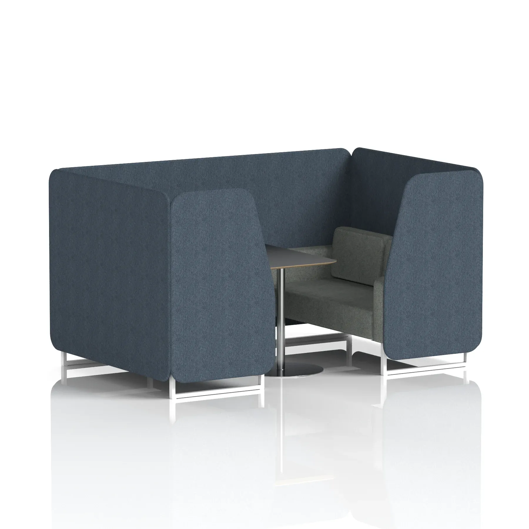 Brixworth Booth With Black Table In Two Tone