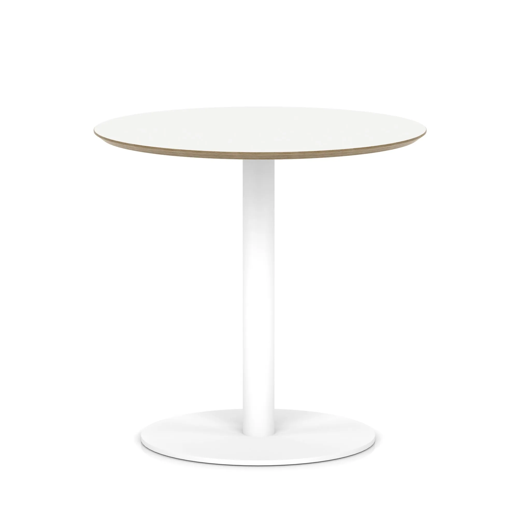Brixworth Round Coffee Table With Disc Base - White Leg