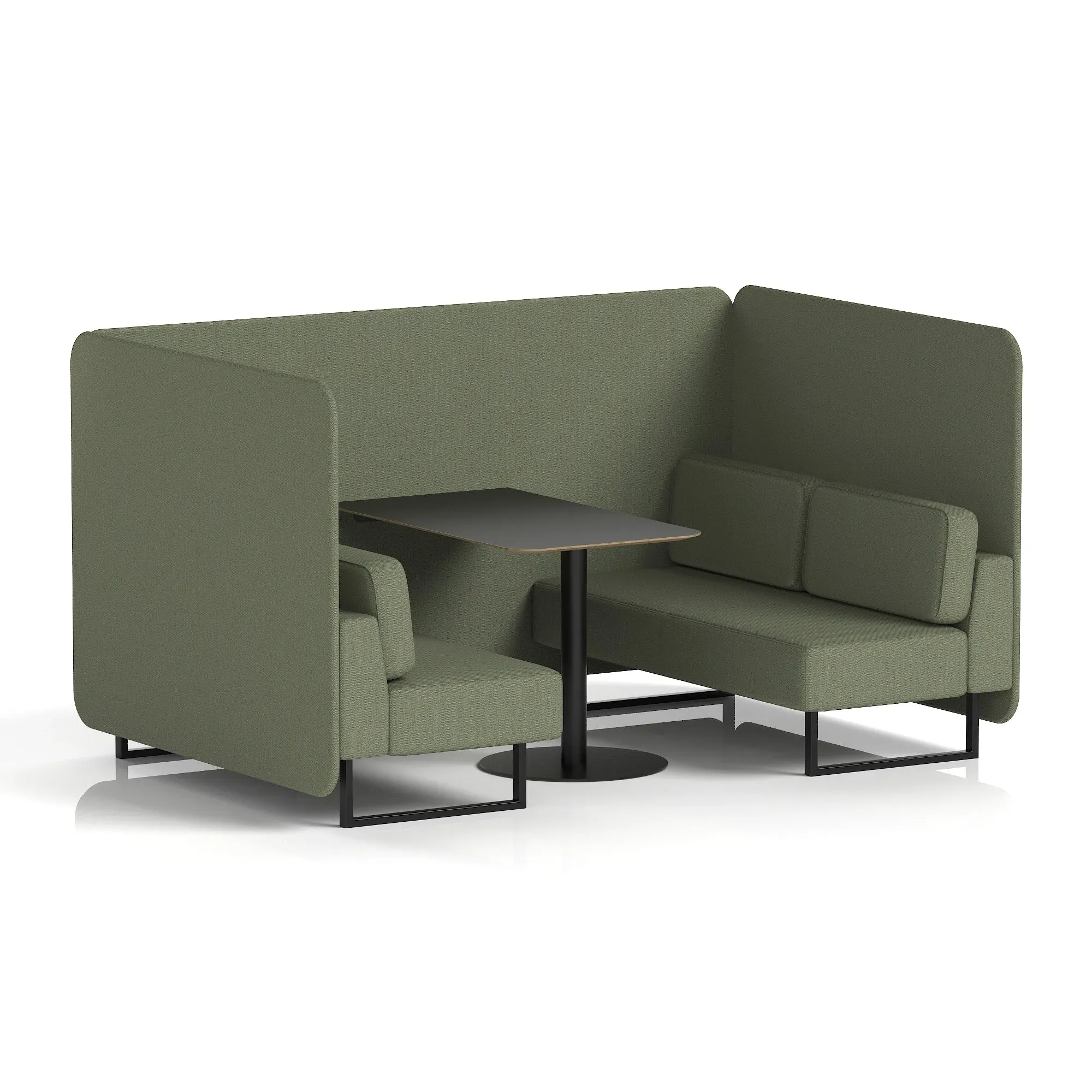 Brixworth Bench Booth With Black Table In Single Tone