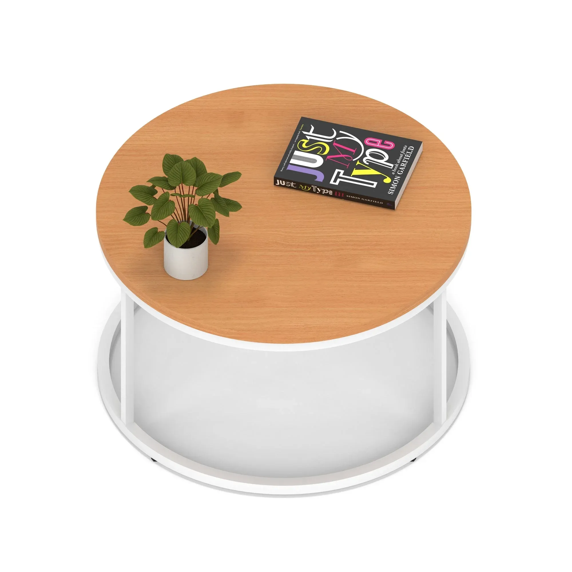 Impulse Round Coffee Table With Metal Frame