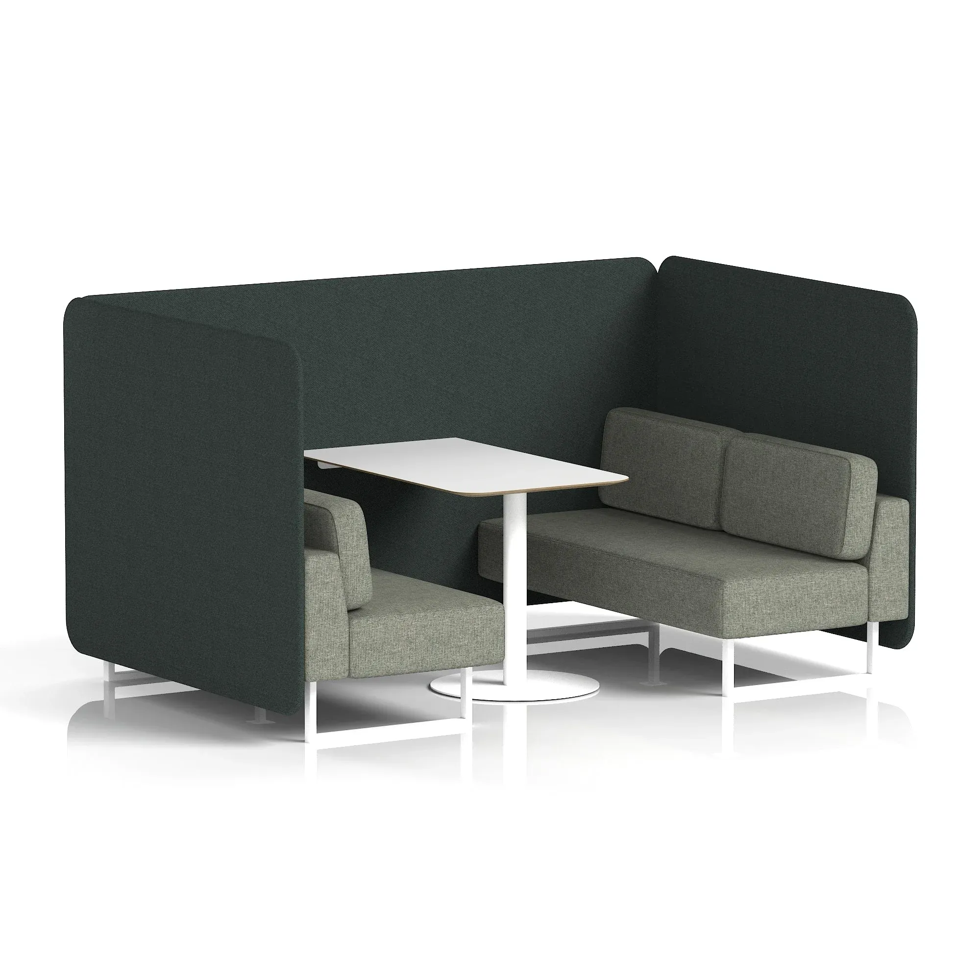 EE - Brixworth Bench Booth With White Table In Two Tone