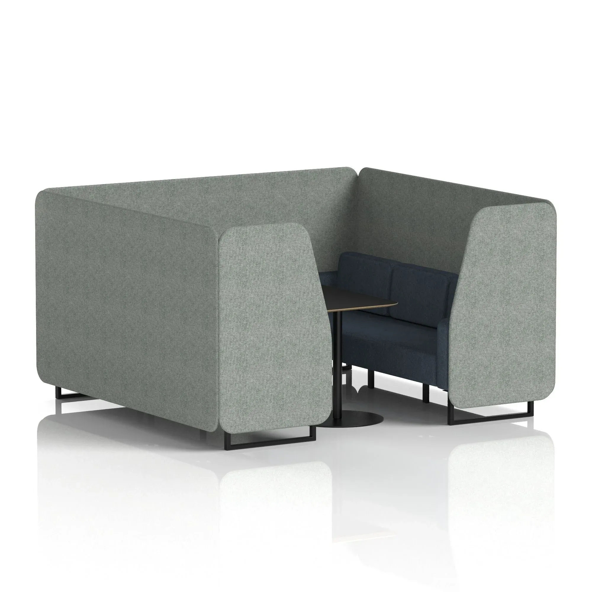 Brixworth Booth With Black Table In Two Tone