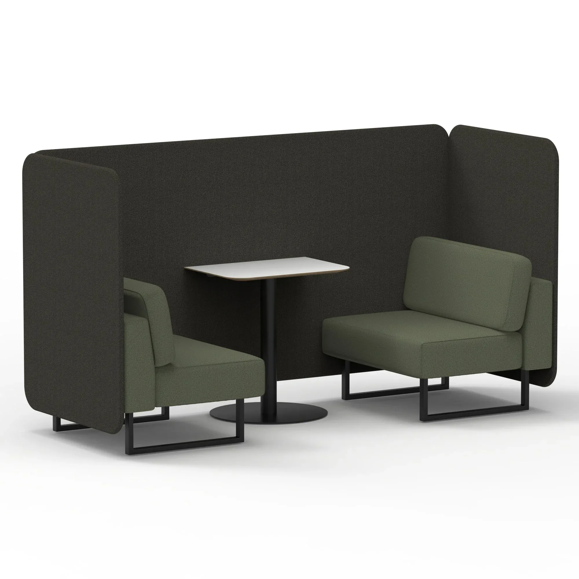 Brixworth Bench Booth With White Table In Two Tone