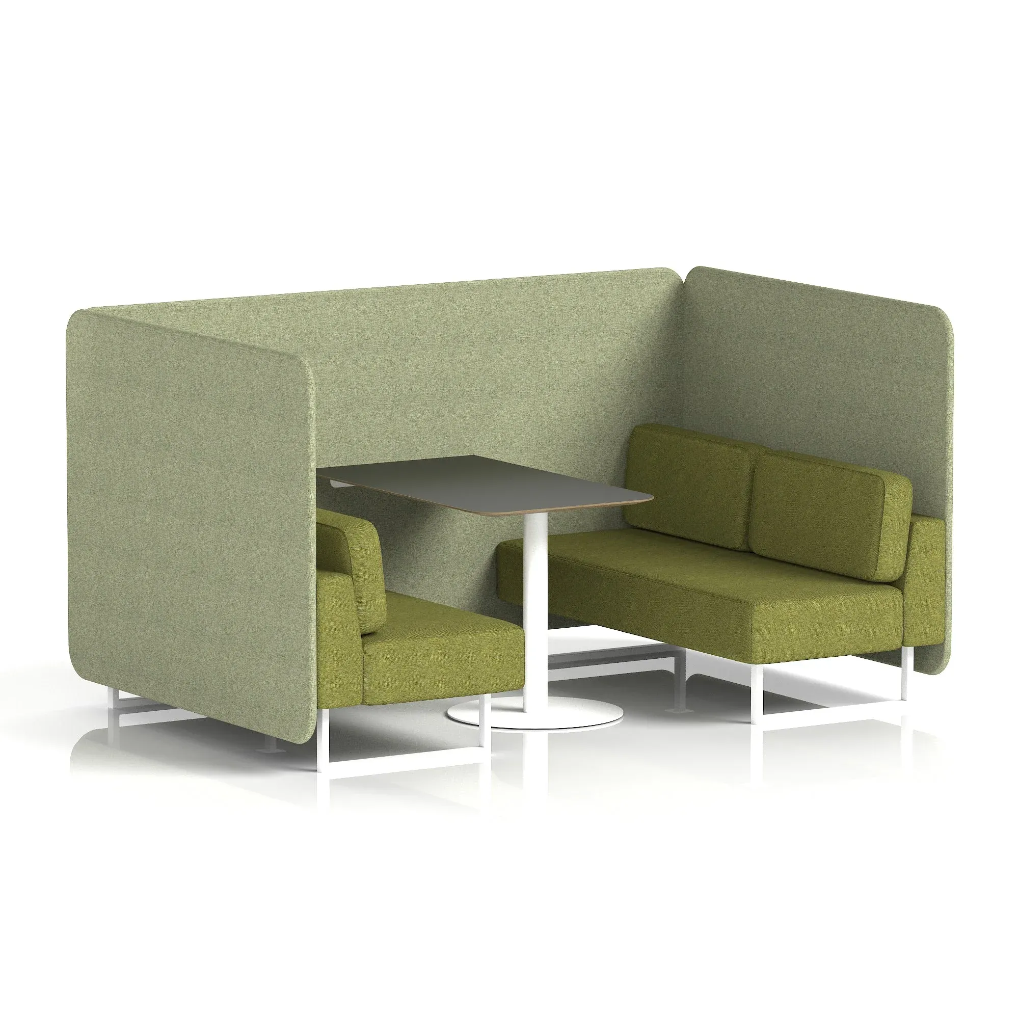 EE - Brixworth Bench Booth With Black Table In Two Tone