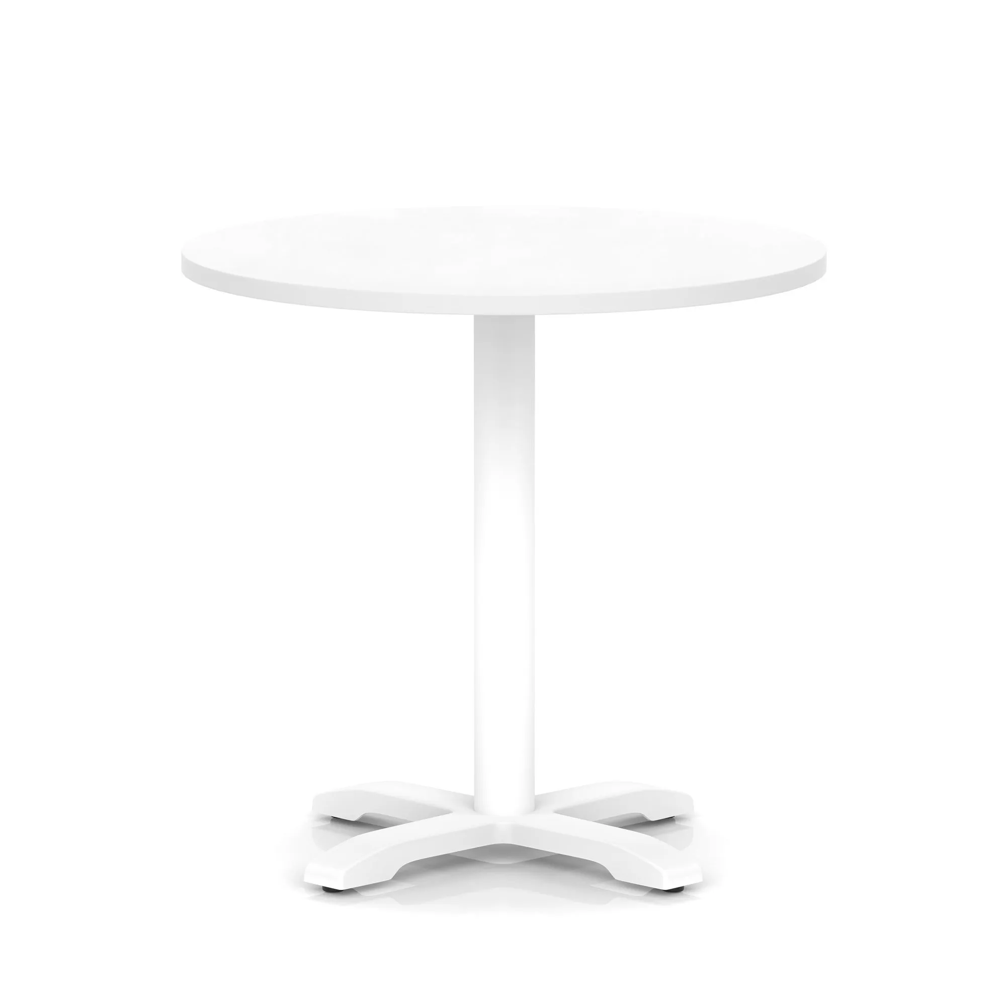 EE - Italia Round Poseur Table With Cross Base White Leg