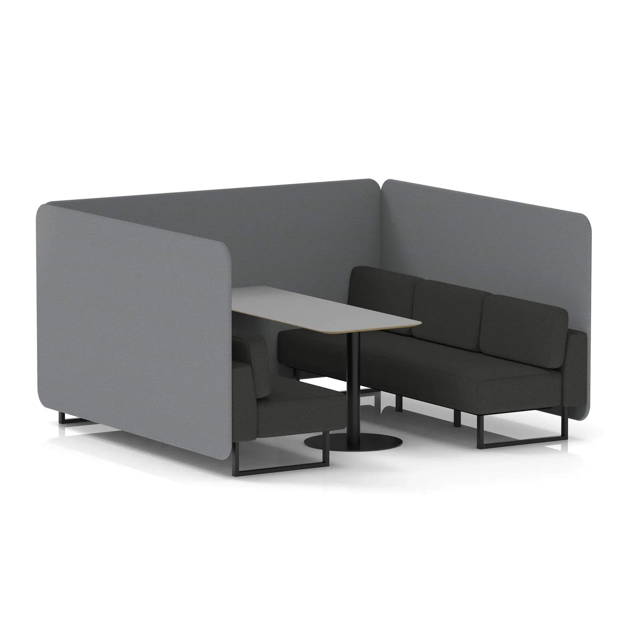 Brixworth Bench Booth With Grey Table In Two Tone