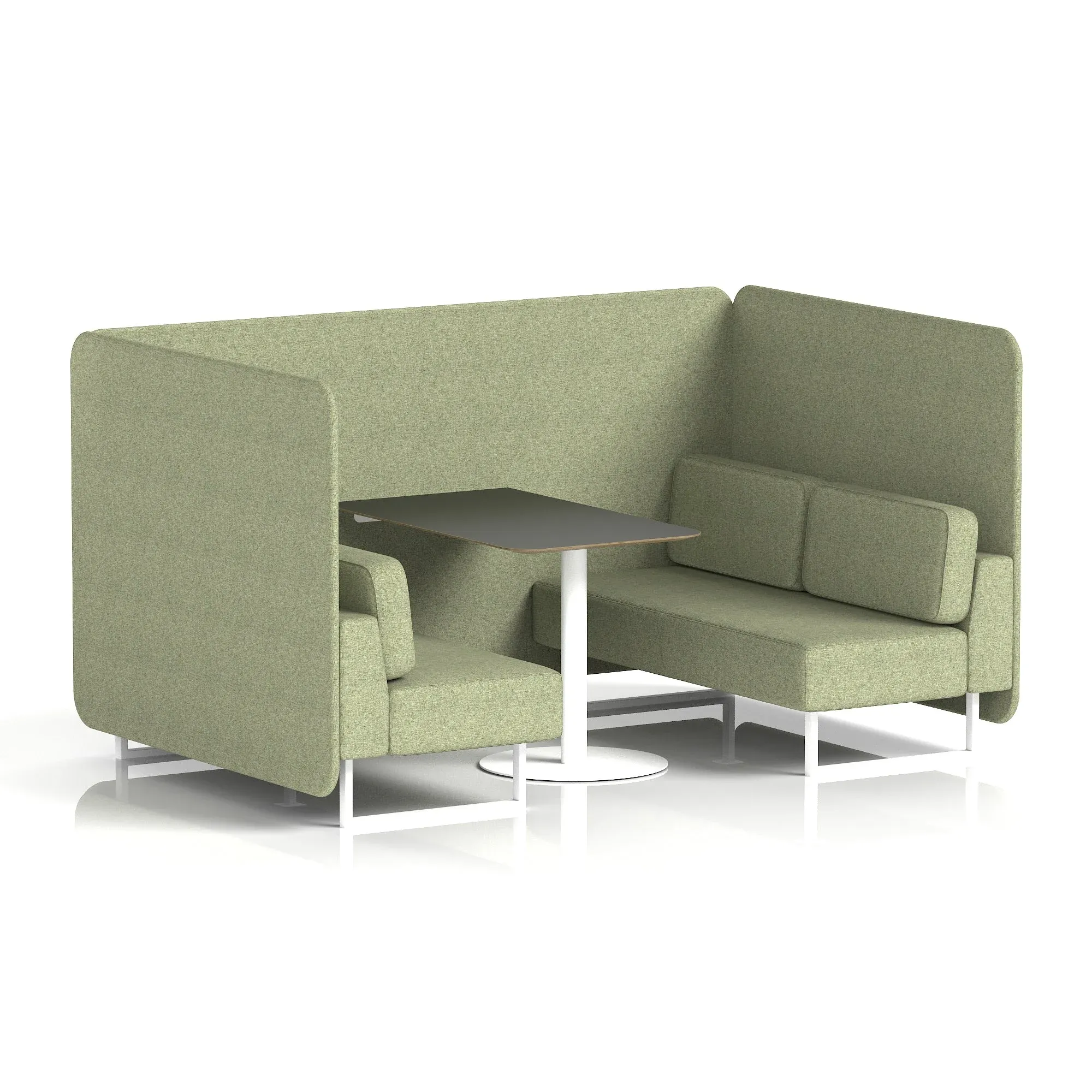 Brixworth Bench Booth With Black Table In Single Tone