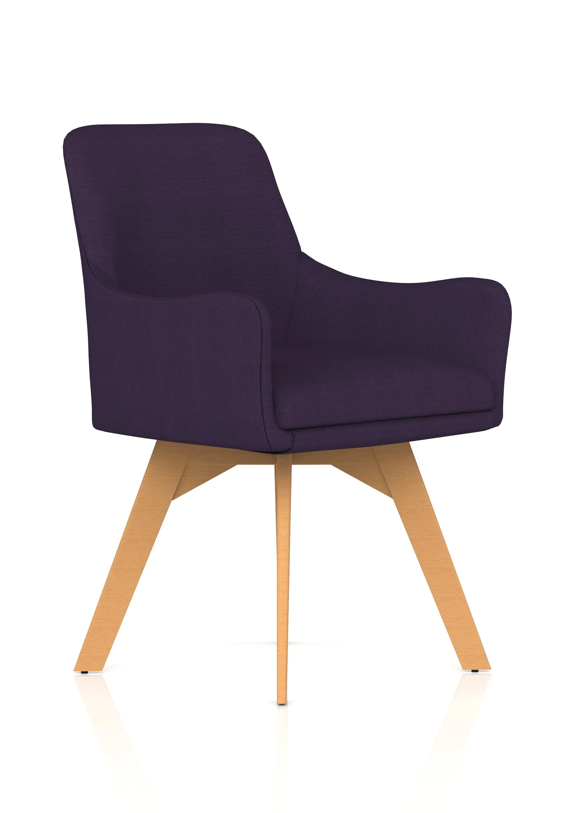 EE - Carmen Grey Fabric Wooden Leg Visitor Chair