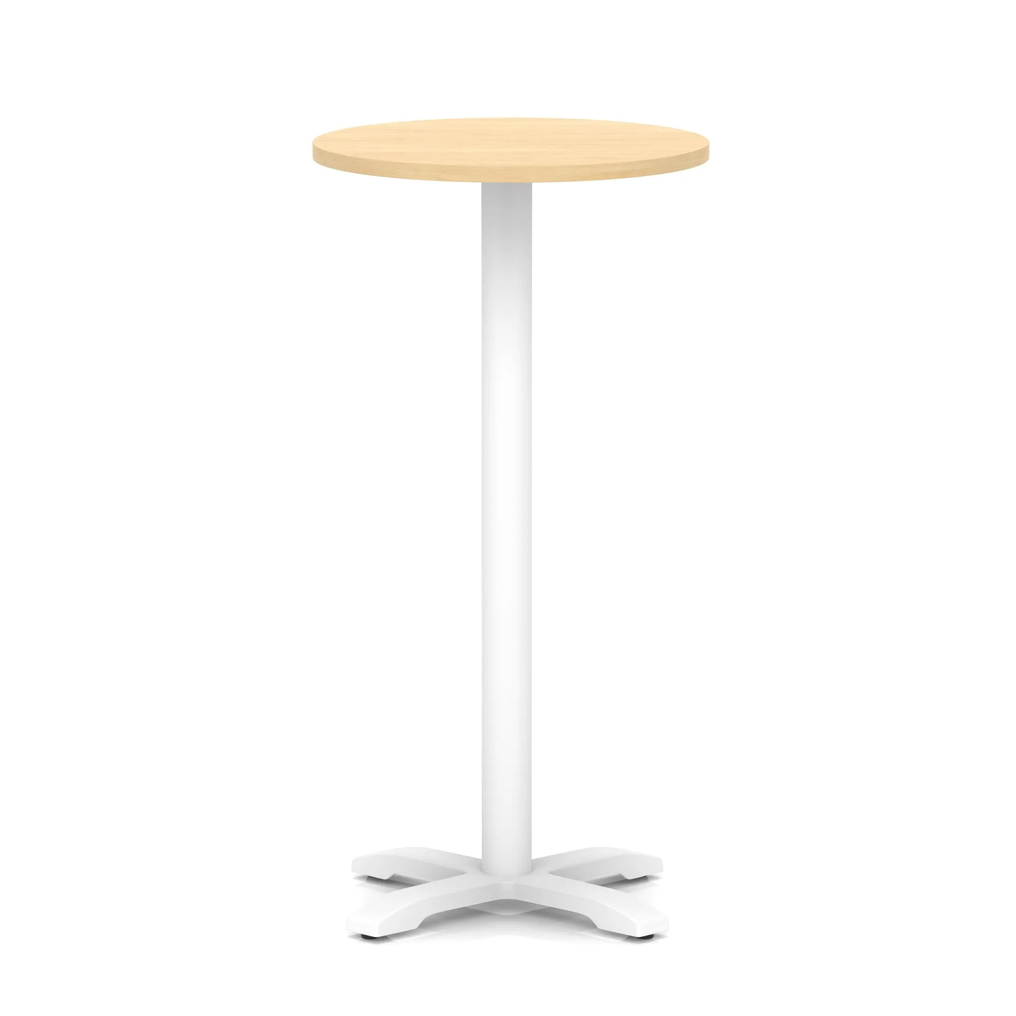 EE - Italia Round Poseur Table With Cross Base White Leg
