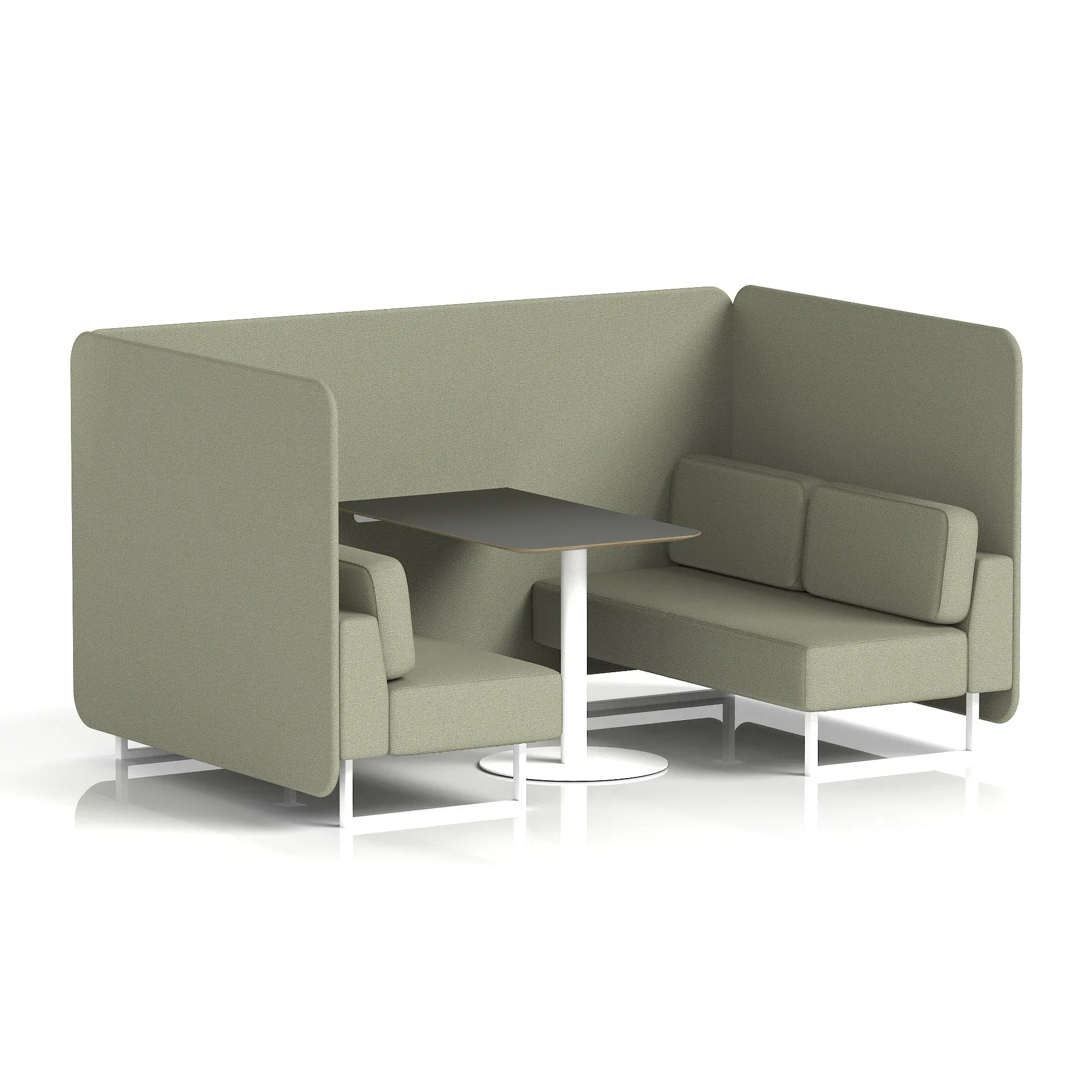 Brixworth Bench Booth With Black Table In Single Tone