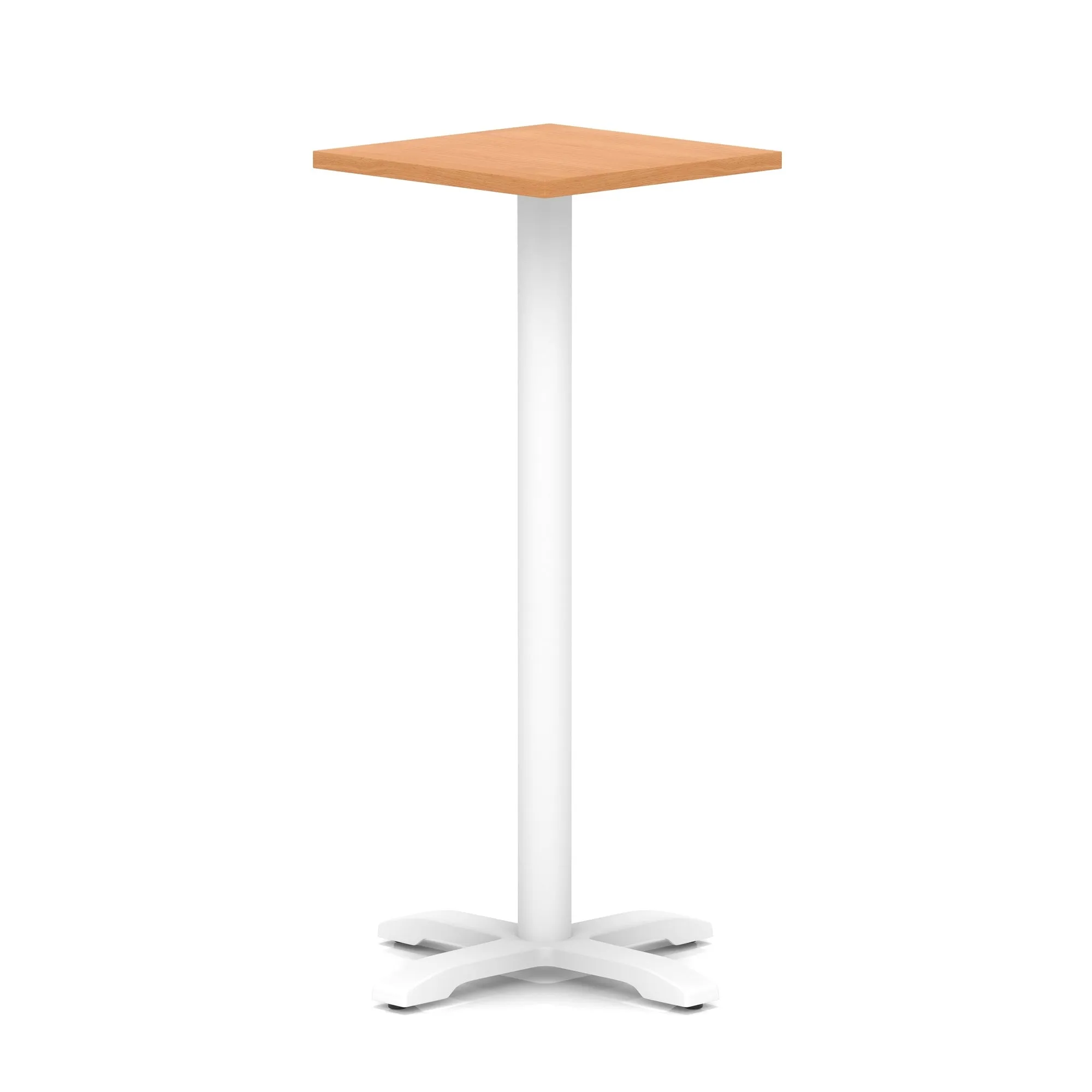 EE - Italia Square Poseur Table With Cross Base White Leg