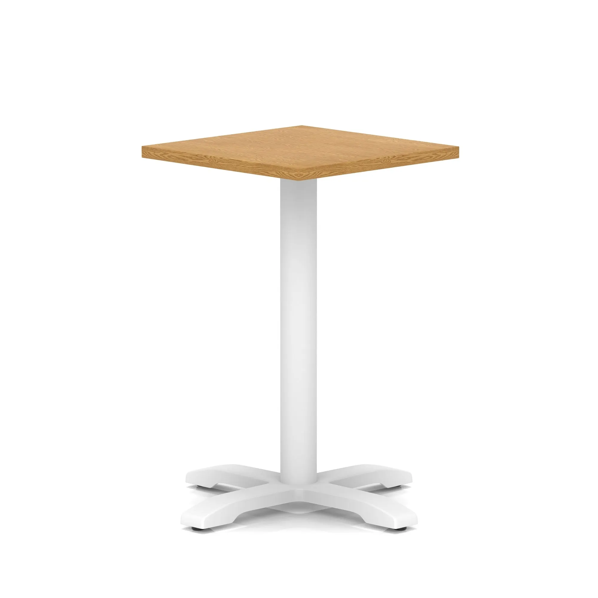 Italia Square Poseur Table With Cross Base White Leg