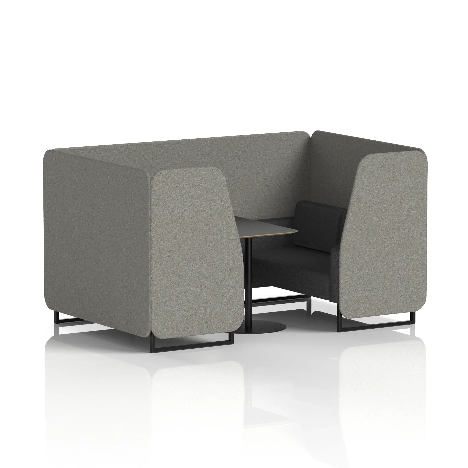 Brixworth Booth With Black Table In Two Tone