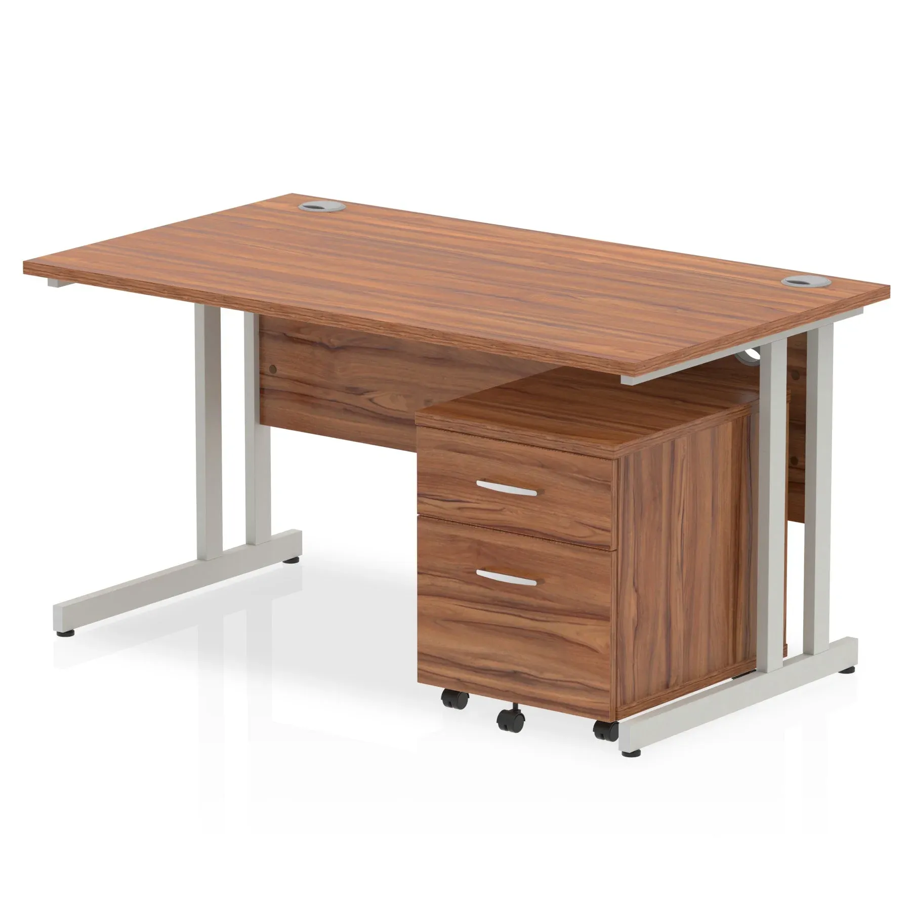 OE - Impulse 1400mm Cantilever Straight Desk With Mobile Pedestal