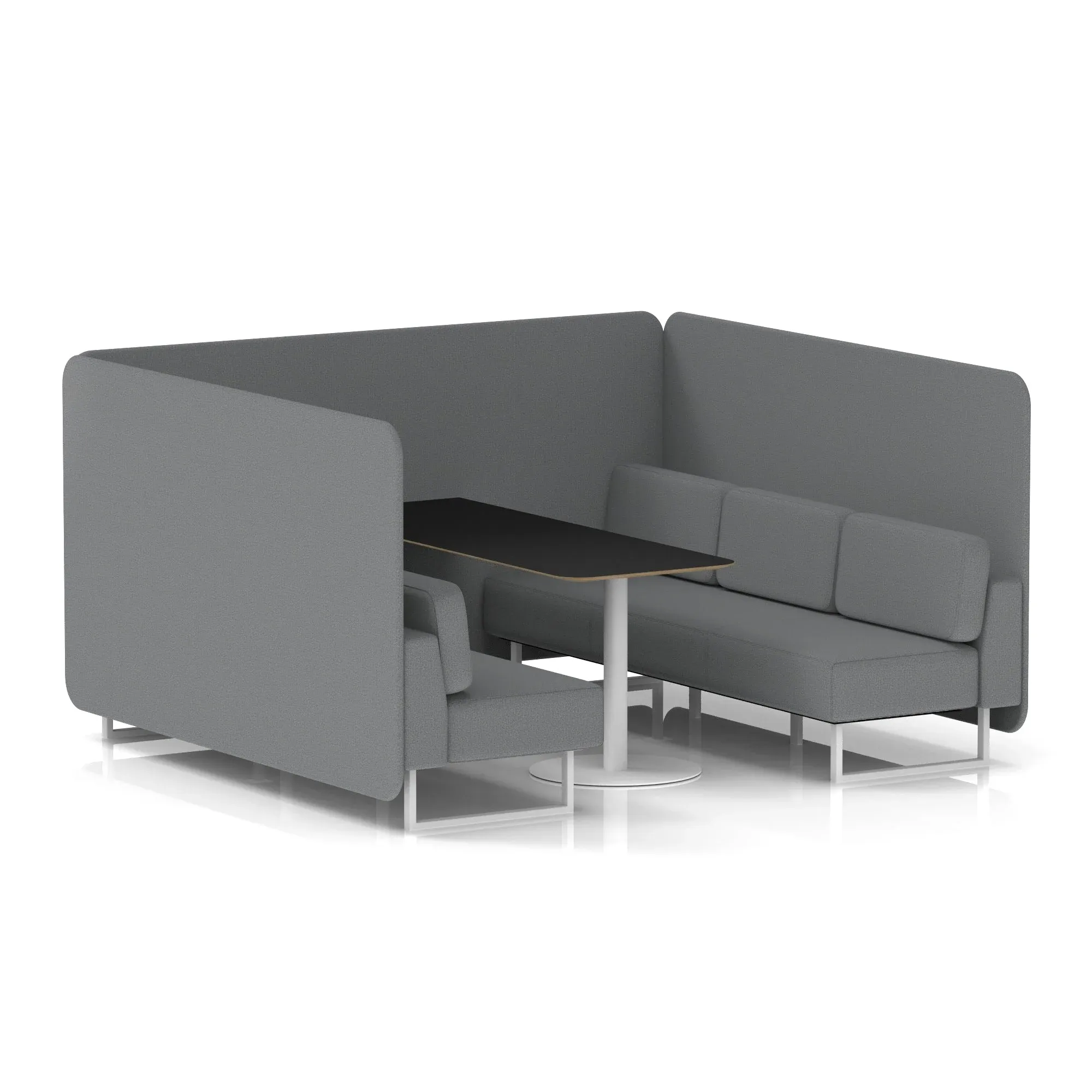 Brixworth Bench Booth With Black Table In Single Tone