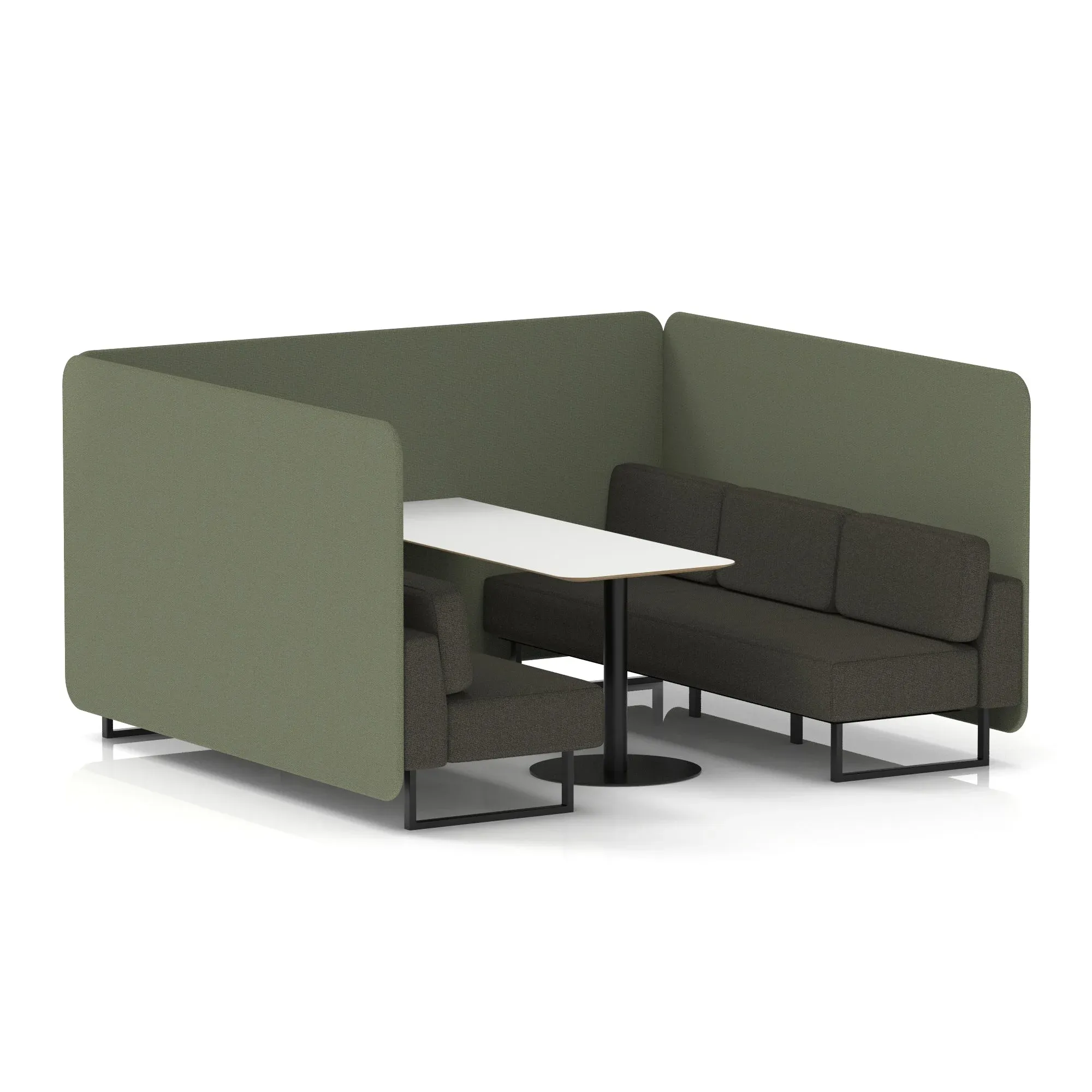 Brixworth Bench Booth With White Table In Two Tone