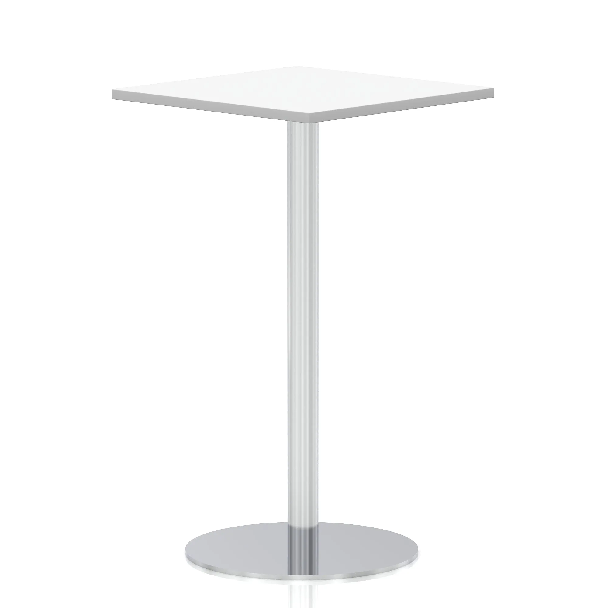 EE - Italia Square Poseur Table Silver Leg