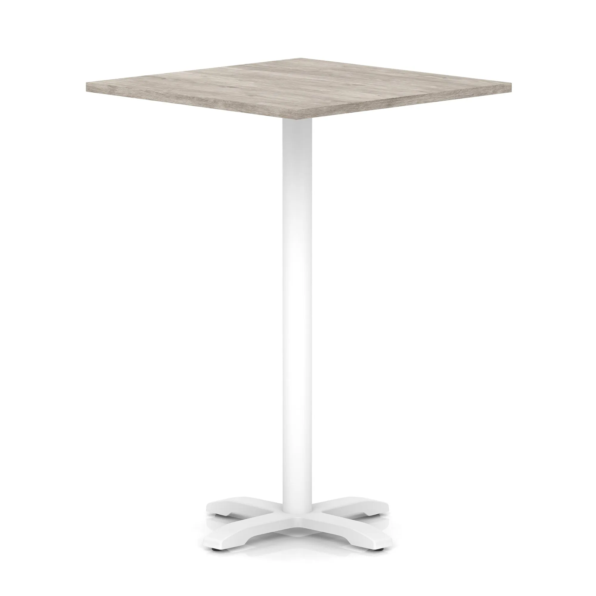 EE - Italia Square Poseur Table With Cross Base White Leg