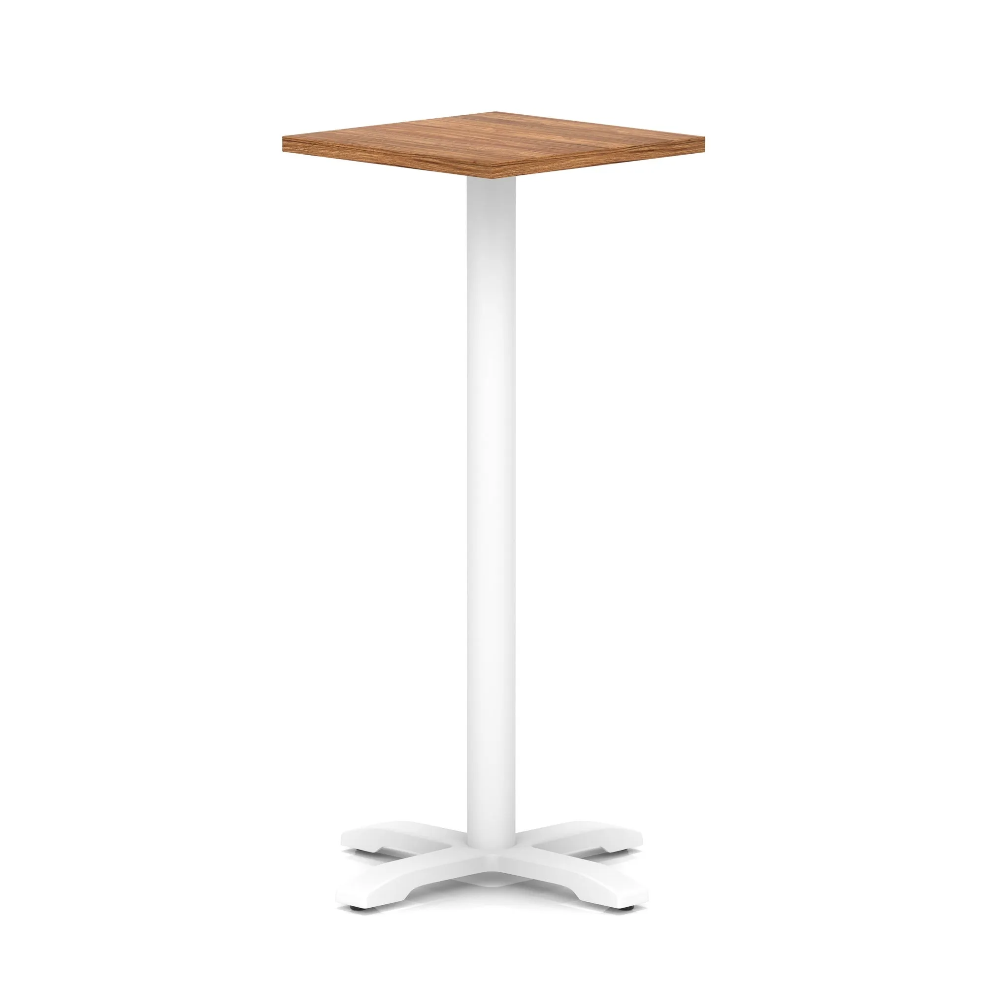 EE - Italia Square Poseur Table With Cross Base White Leg