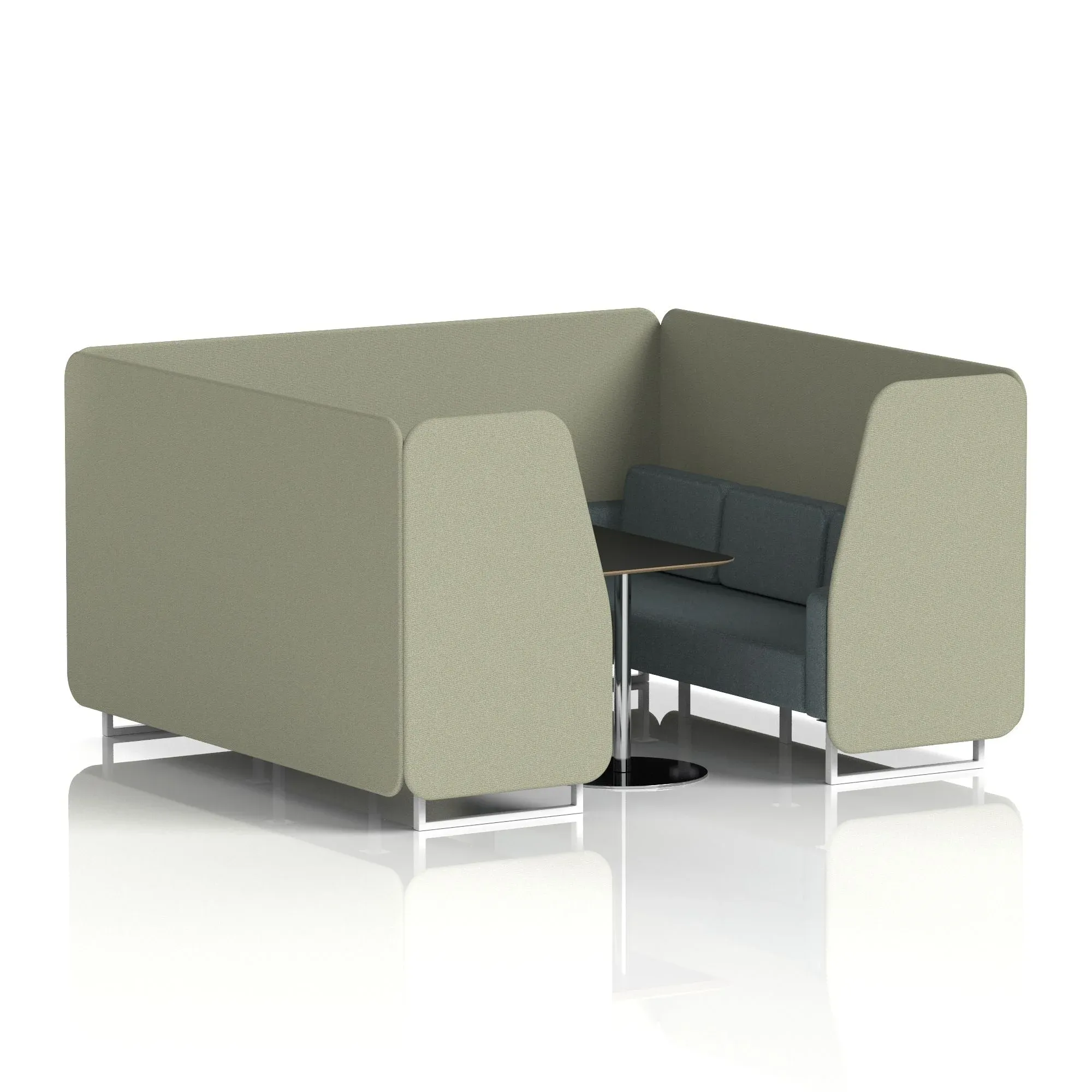 Brixworth Booth With Black Table In Two Tone