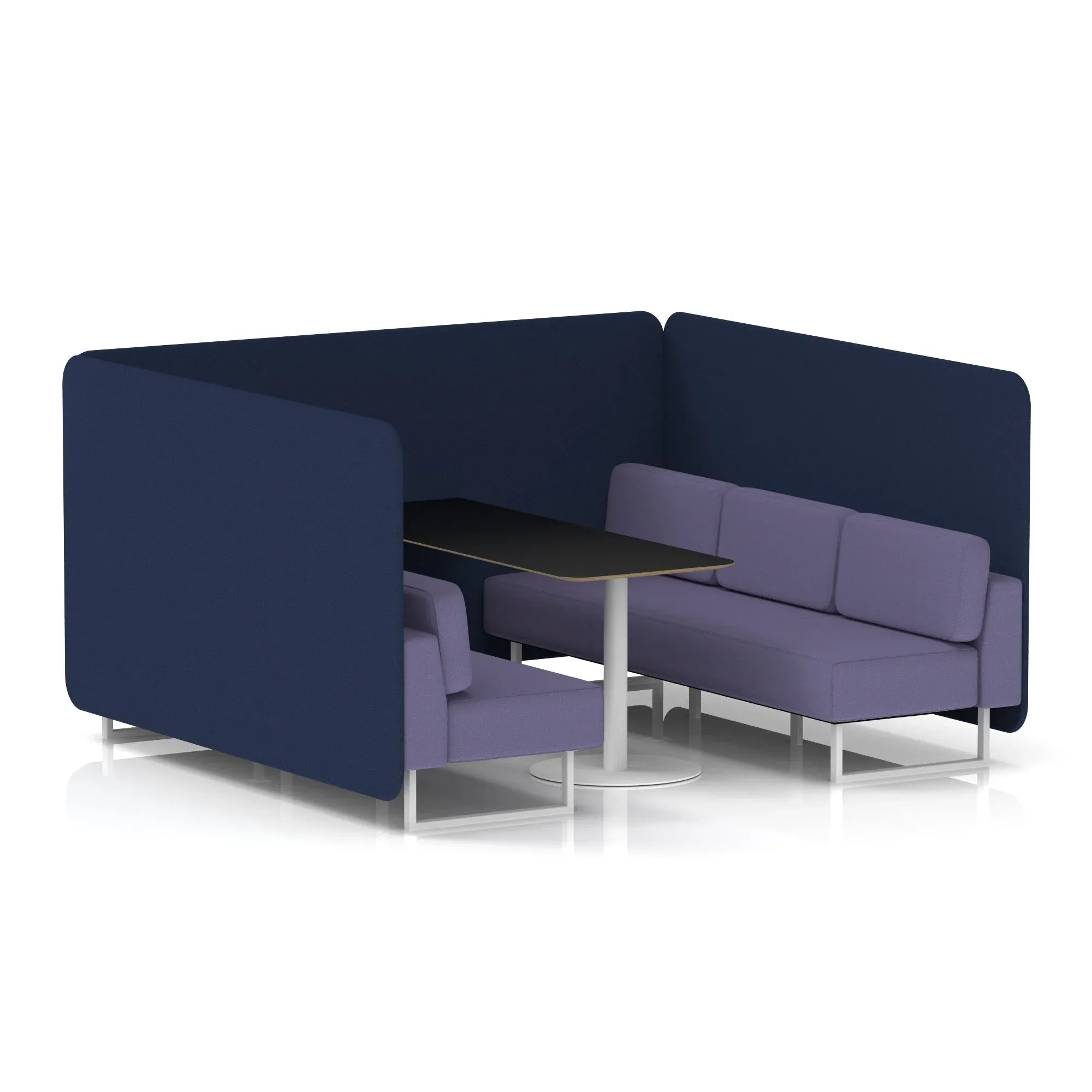 Brixworth Bench Booth With Black Table In Two Tone