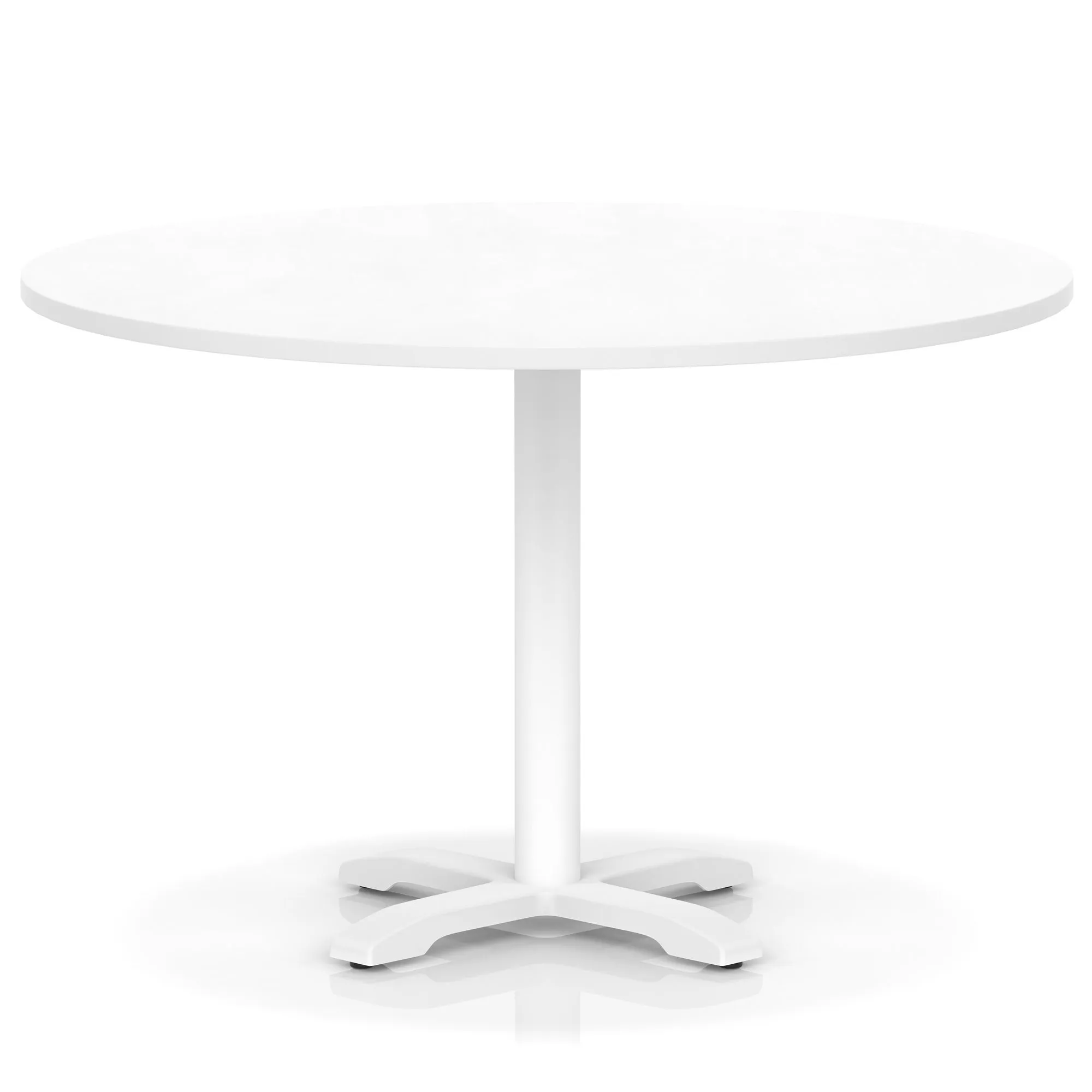 EE - Italia Round Poseur Table With Cross Base White Leg