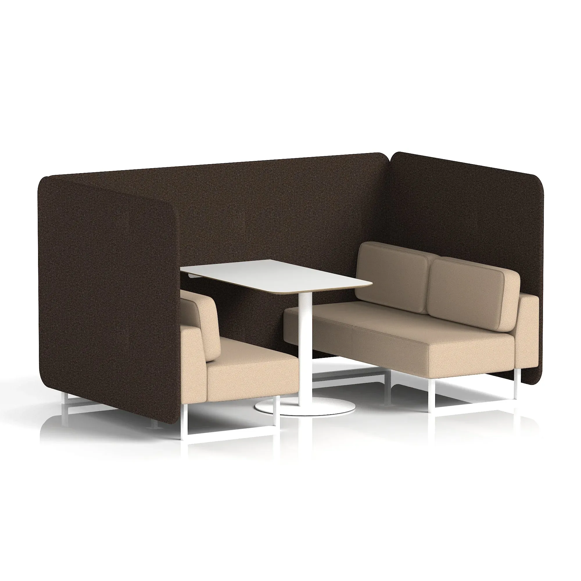 Brixworth Bench Booth With White Table In Two Tone