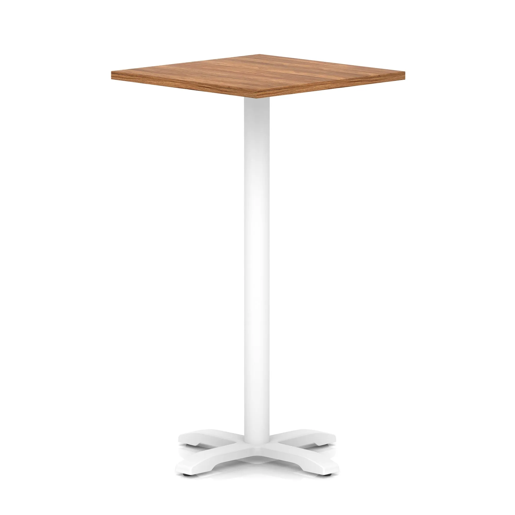 EE - Italia Square Poseur Table With Cross Base White Leg
