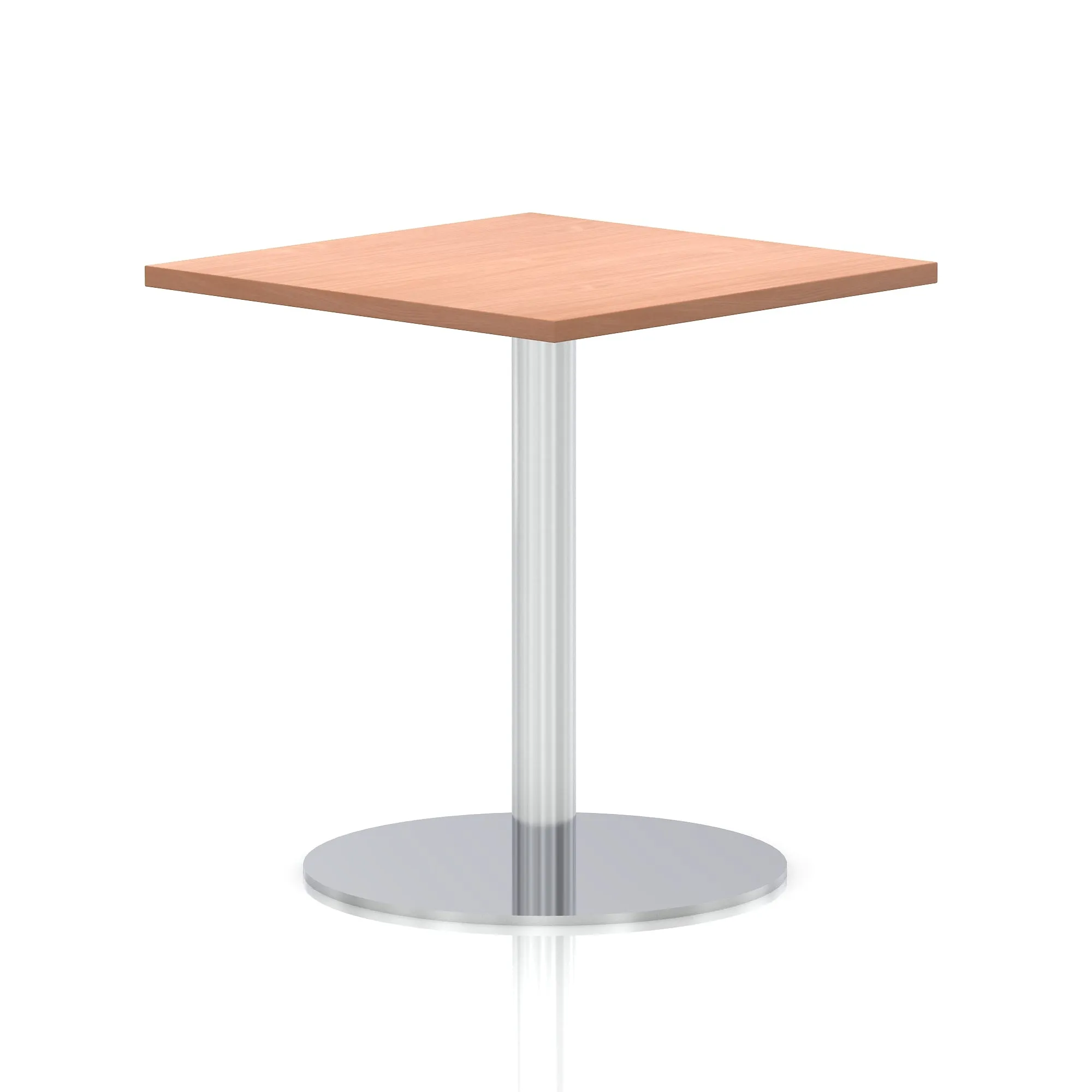 Italia Square Poseur Table Silver Leg