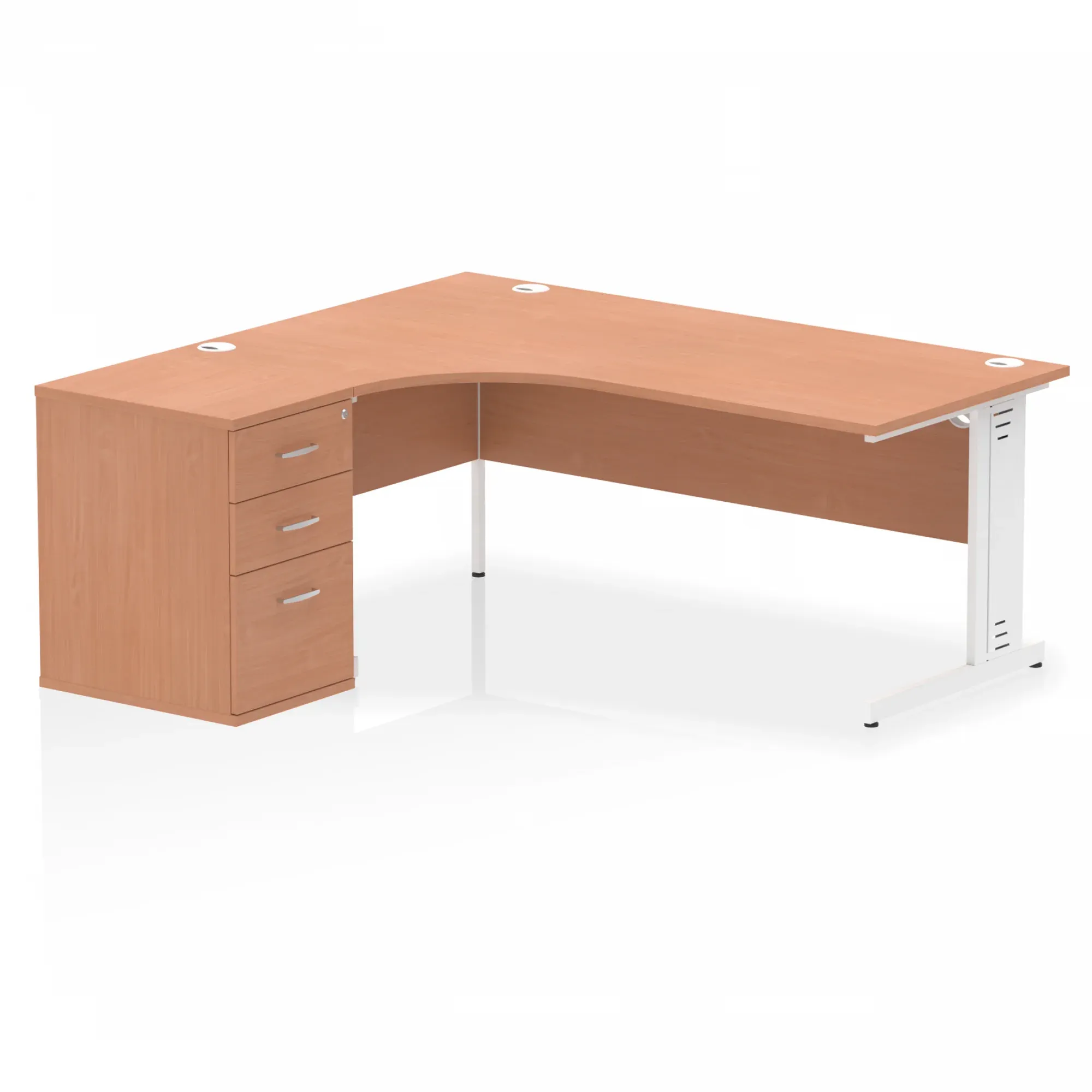 Impulse 1800mm Cable Managed Left Crescent Desk Workstation