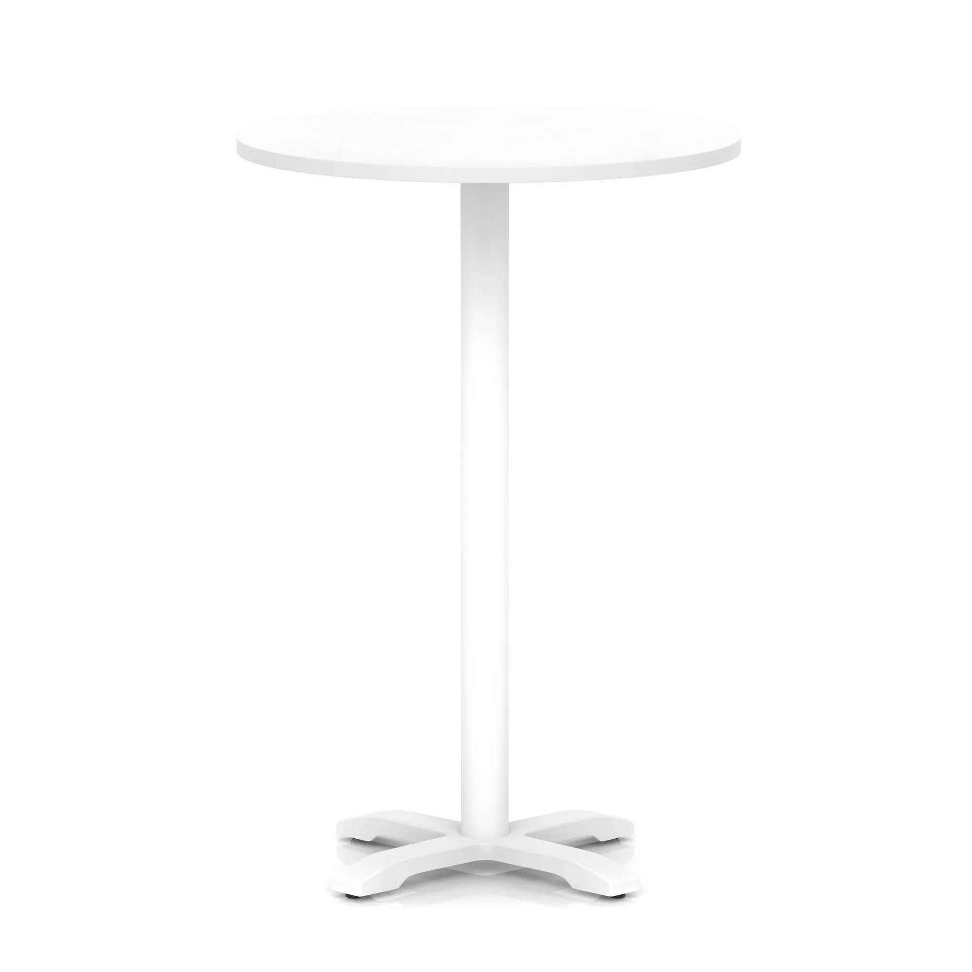 EE - Italia Round Poseur Table With Cross Base White Leg