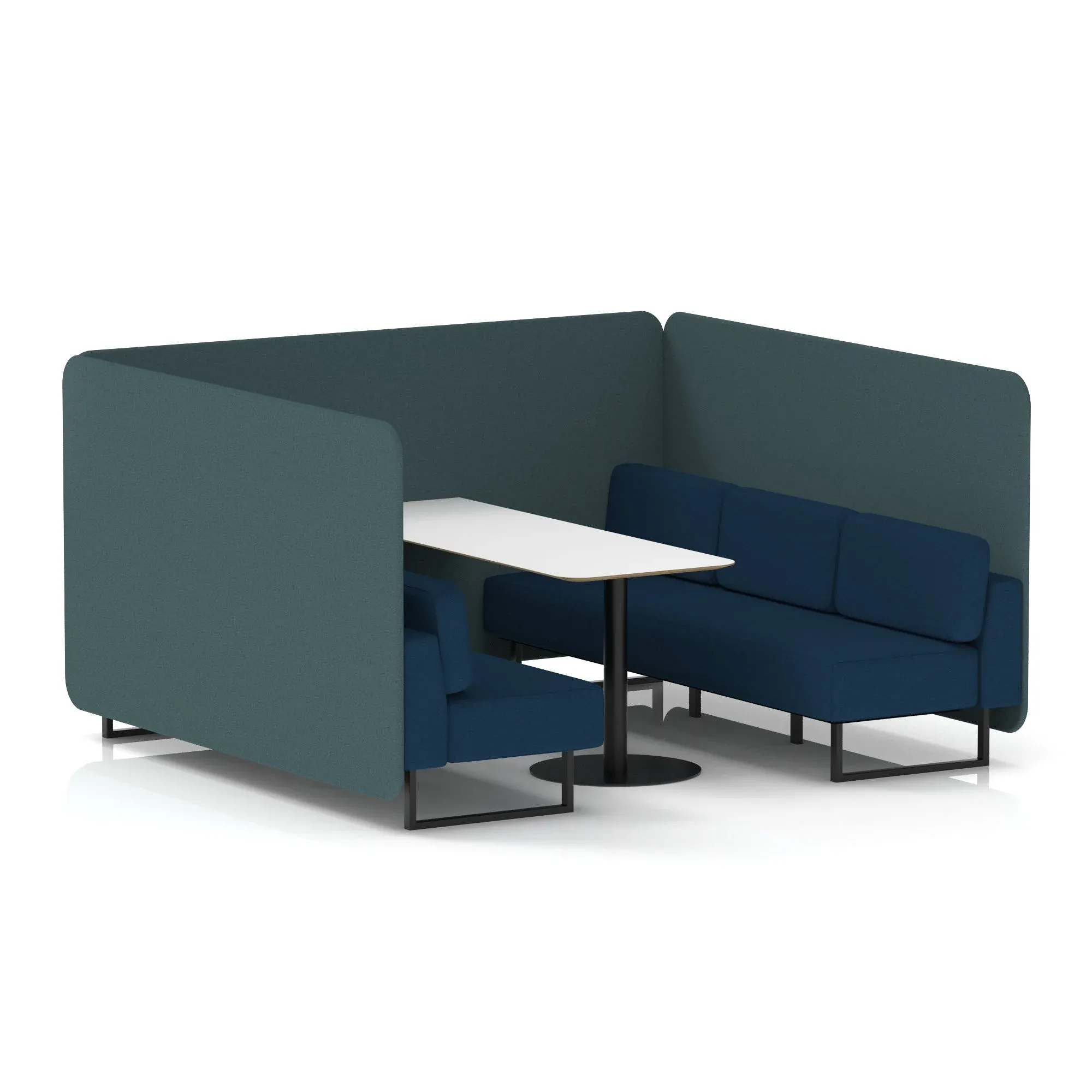 Brixworth Bench Booth With White Table In Two Tone