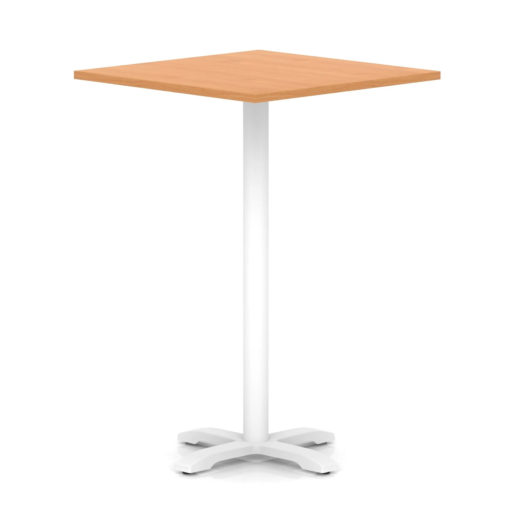 EE - Italia Square Poseur Table With Cross Base White Leg