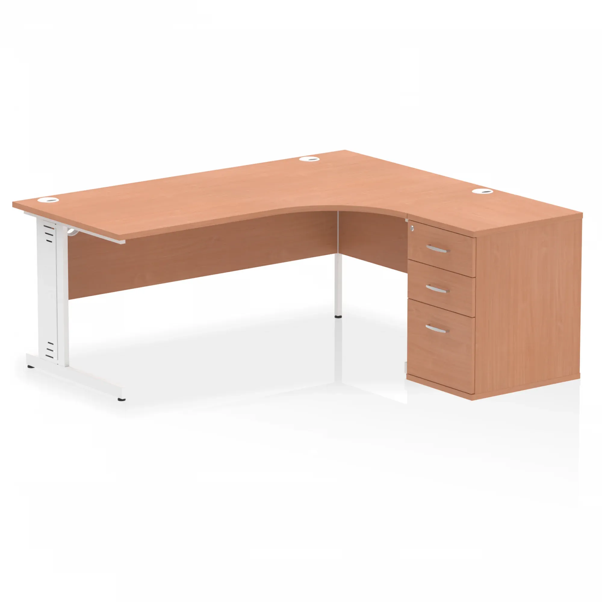 Impulse 1800mm Cable Managed Right Crescent Desk Workstation