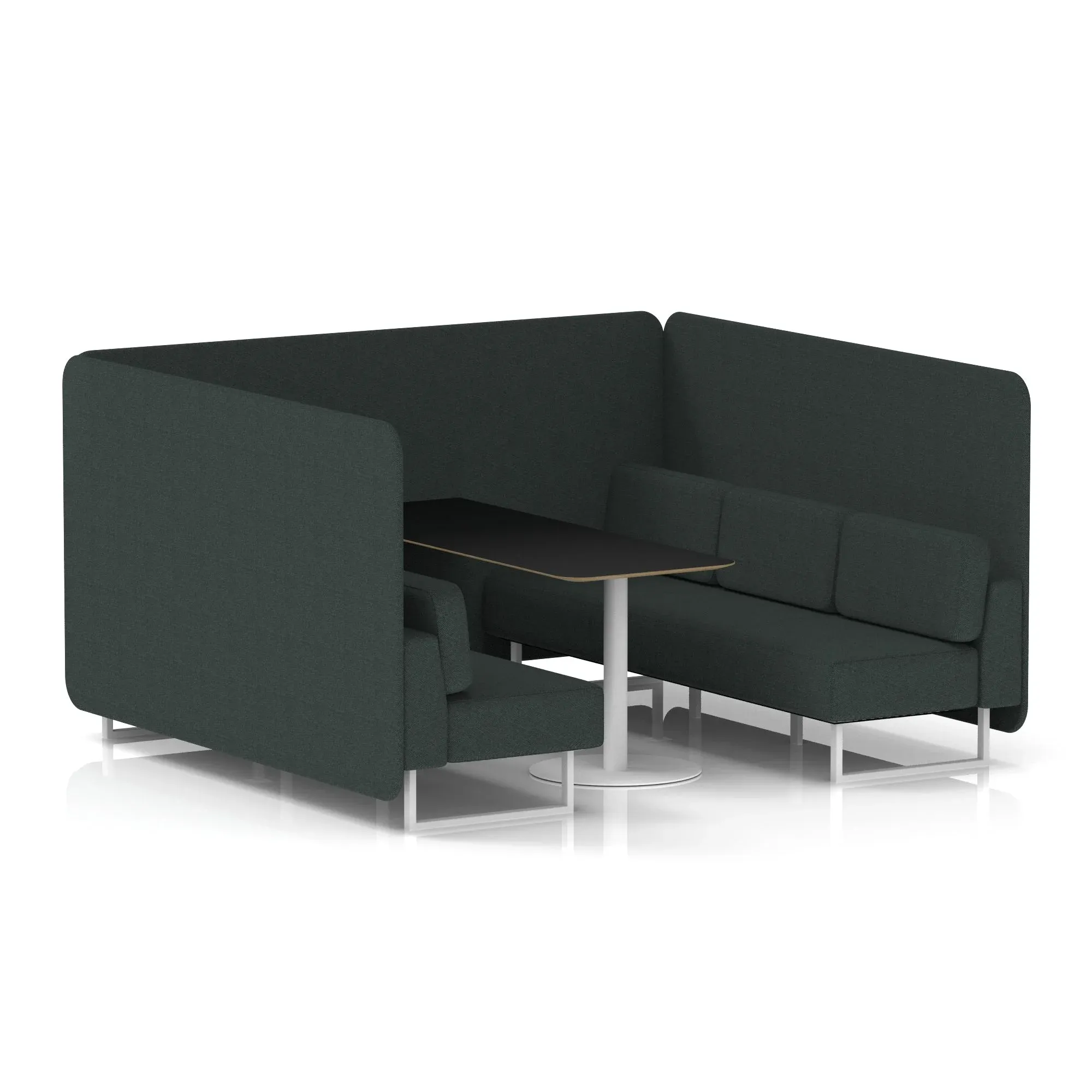 EE - Brixworth Bench Booth With Black Table In Single Tone