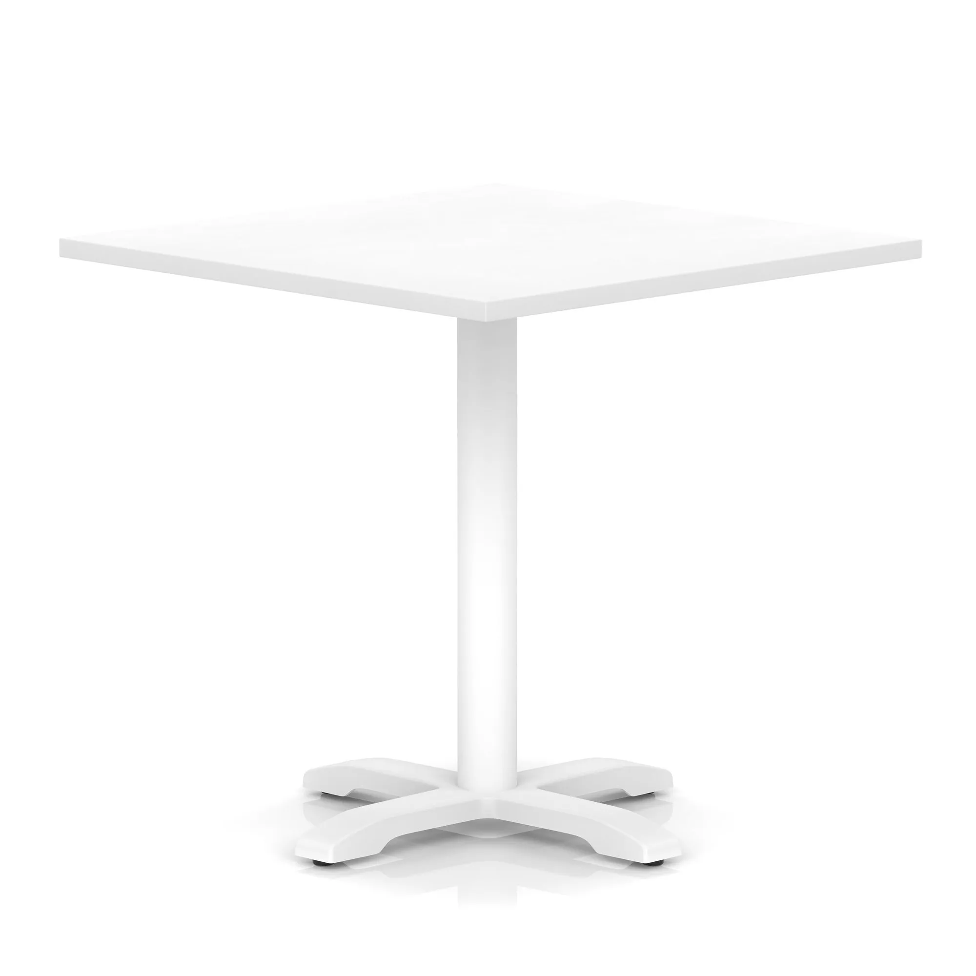 EE - Italia Square Poseur Table With Cross Base White Leg