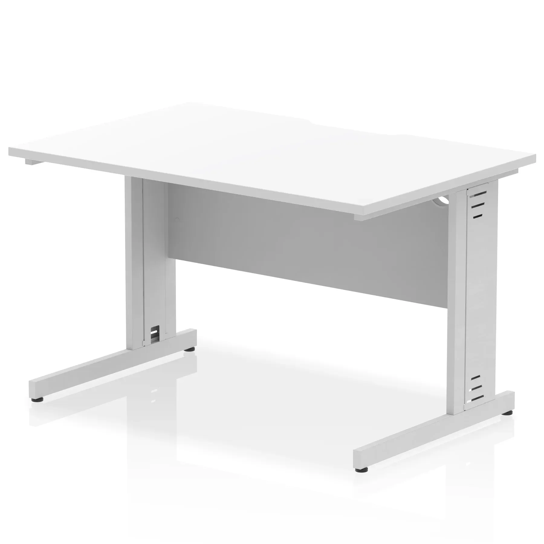 Impulse Scalloped Edge 1200mm Straight Desk Cable Managed Leg