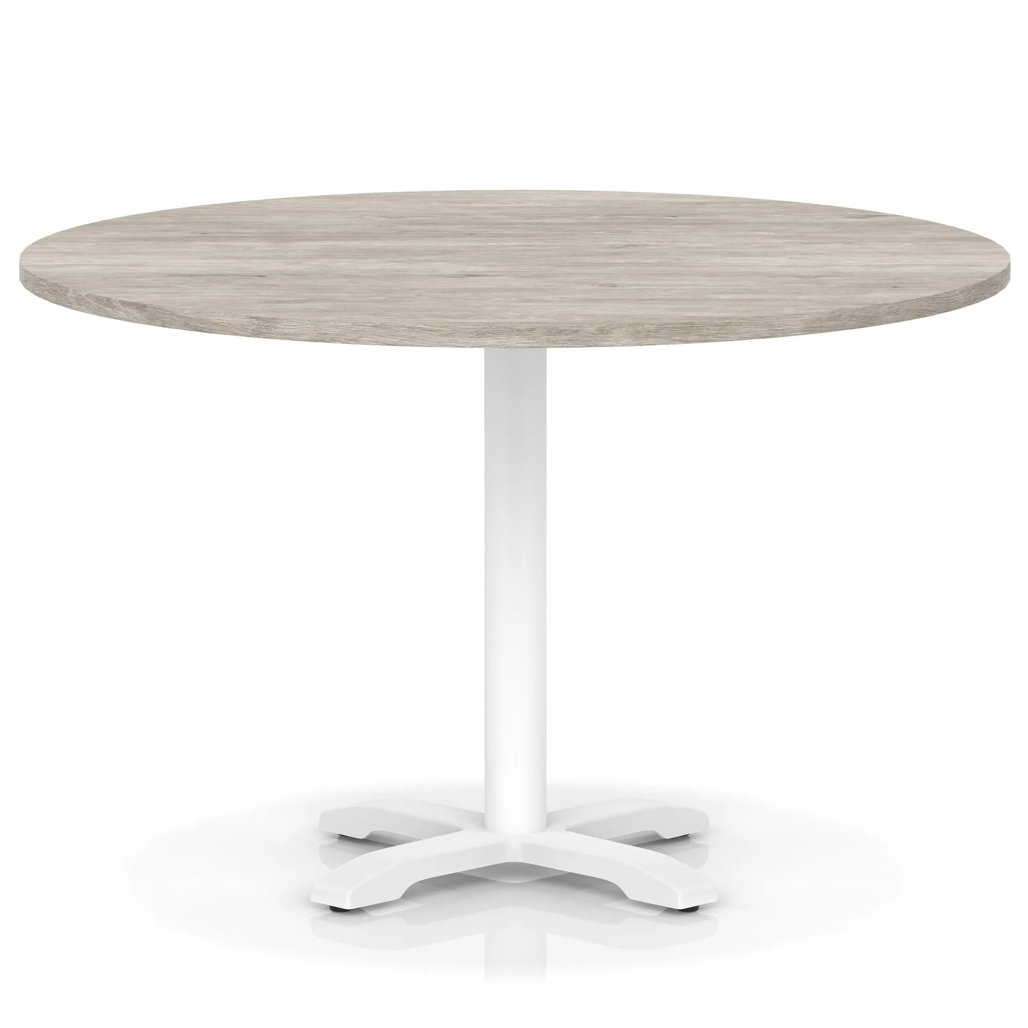 EE - Italia Round Poseur Table With Cross Base White Leg