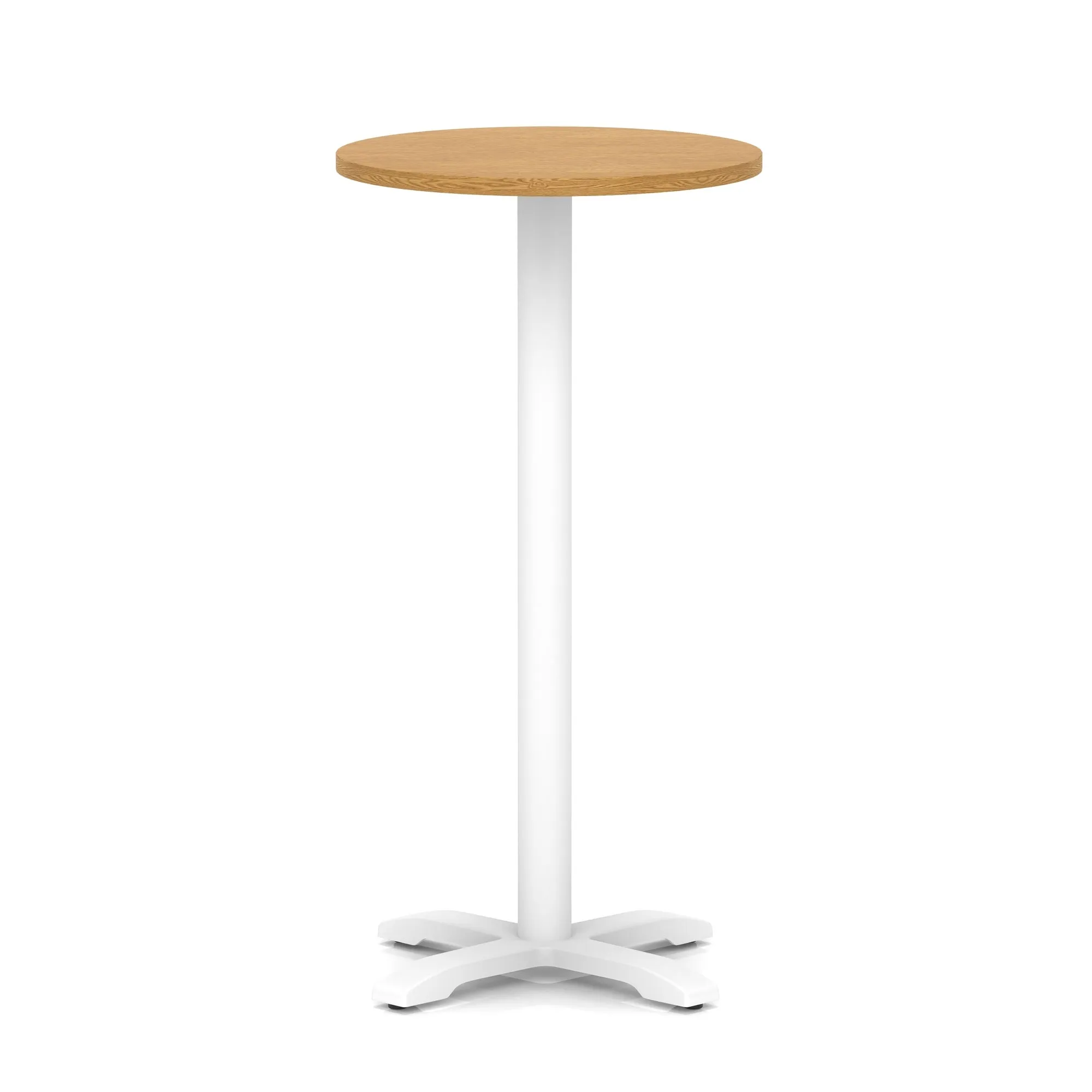 EE - Italia Round Poseur Table With Cross Base White Leg