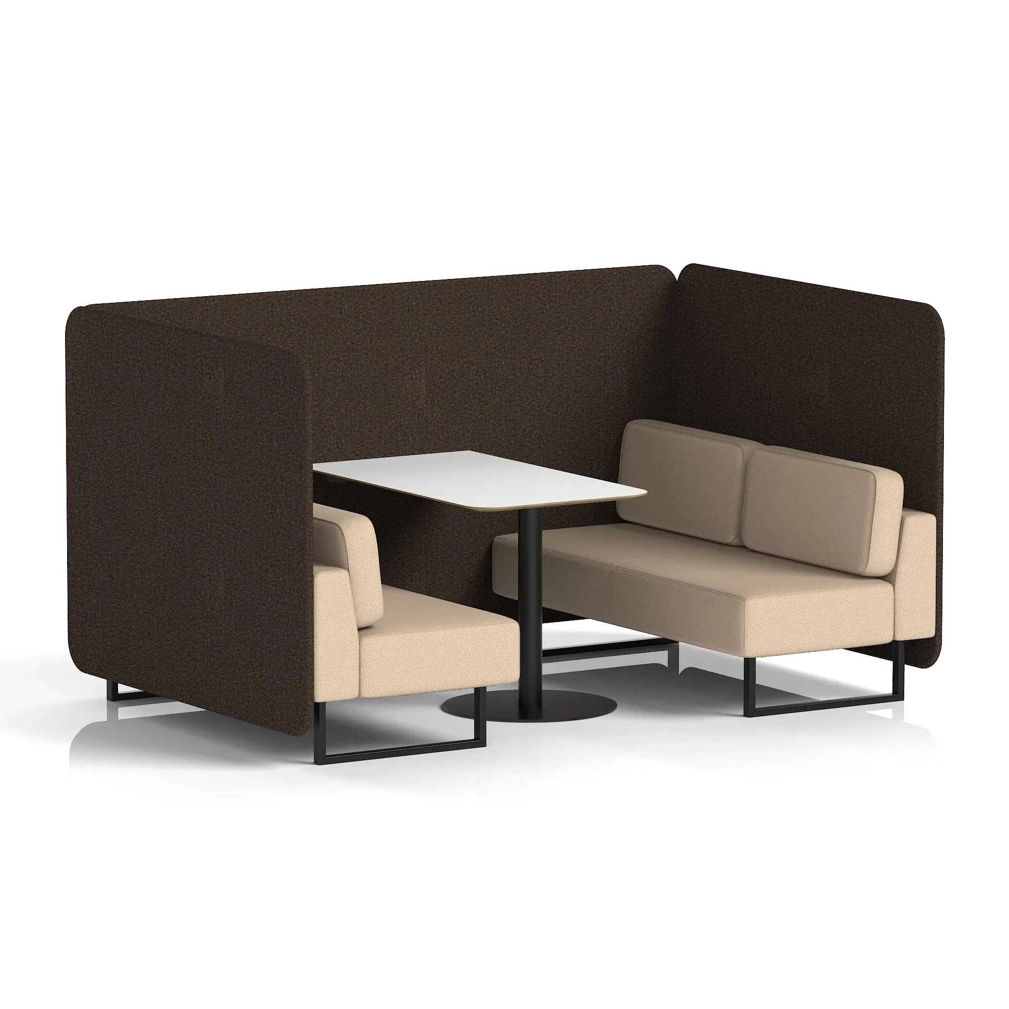 Brixworth Bench Booth With White Table In Two Tone