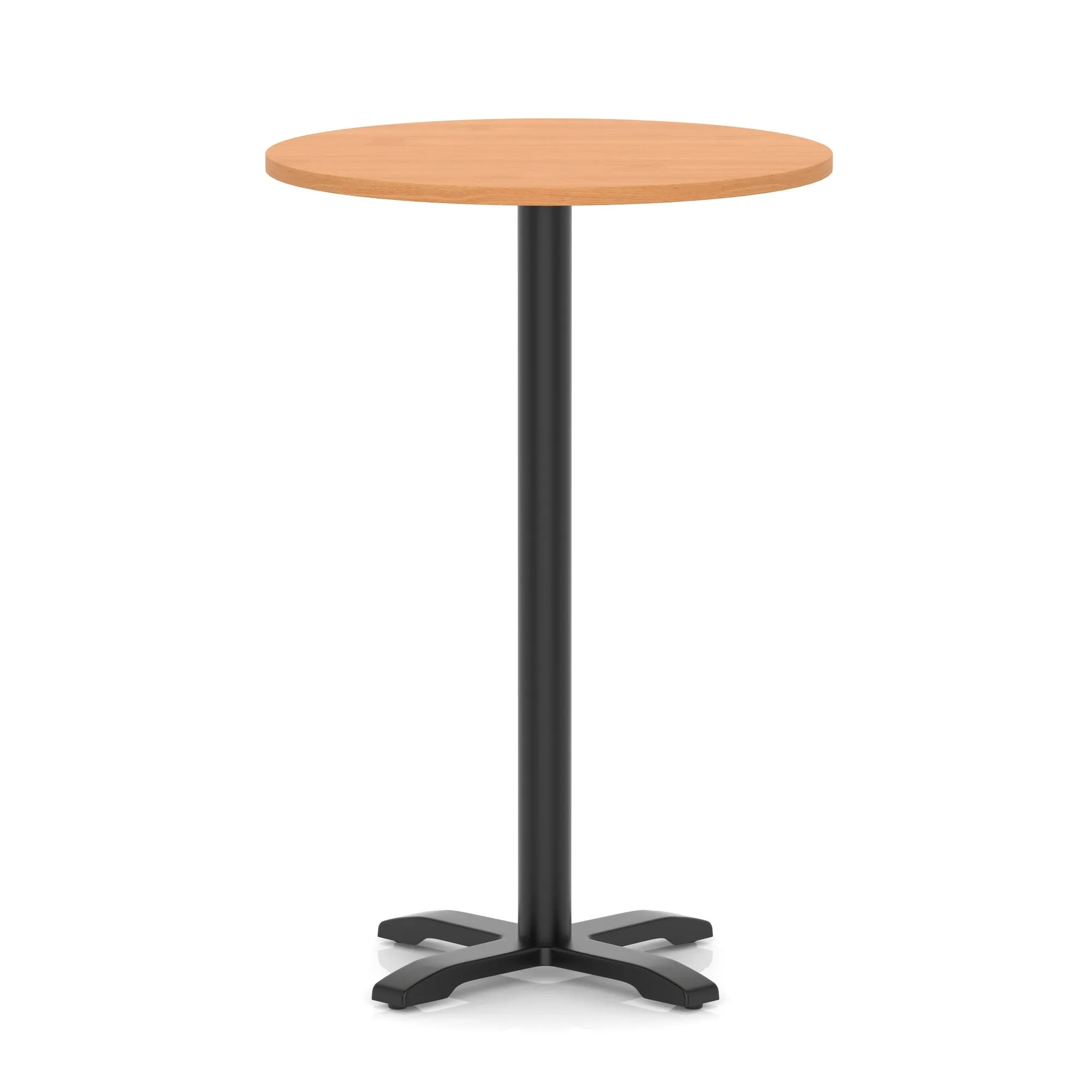 Italia Round Poseur Table With Cross Base Black Leg