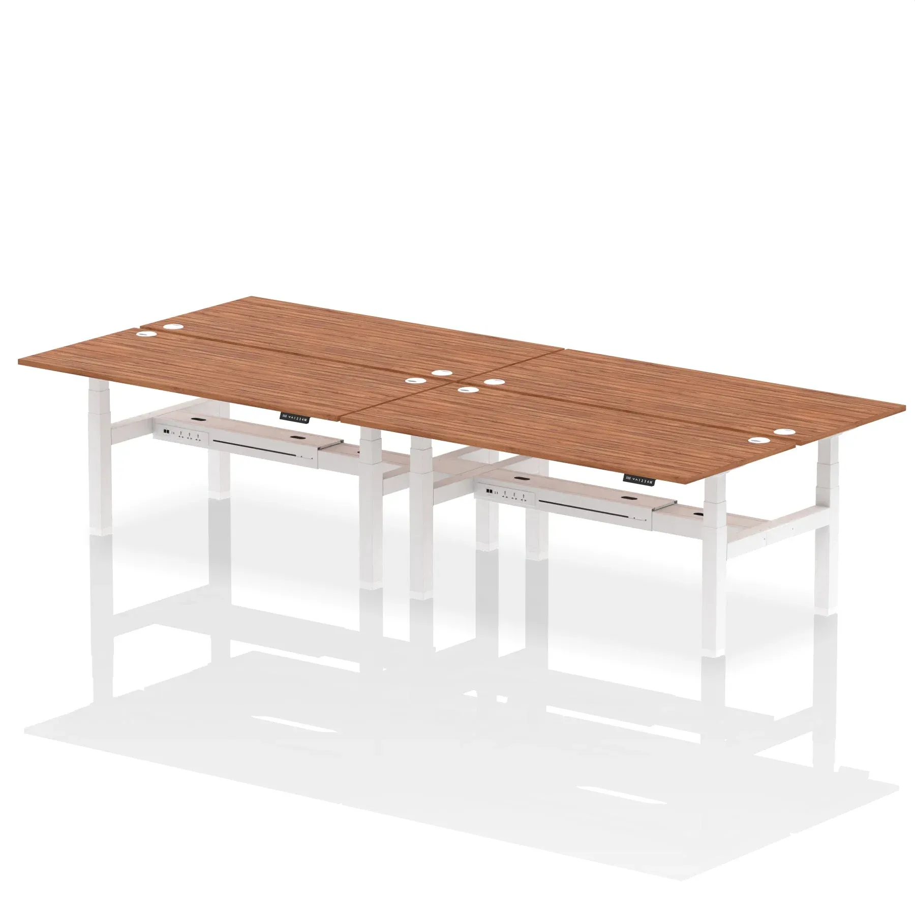 Air Back-to-Back Height Adjustable Bench Desk - 4 Person